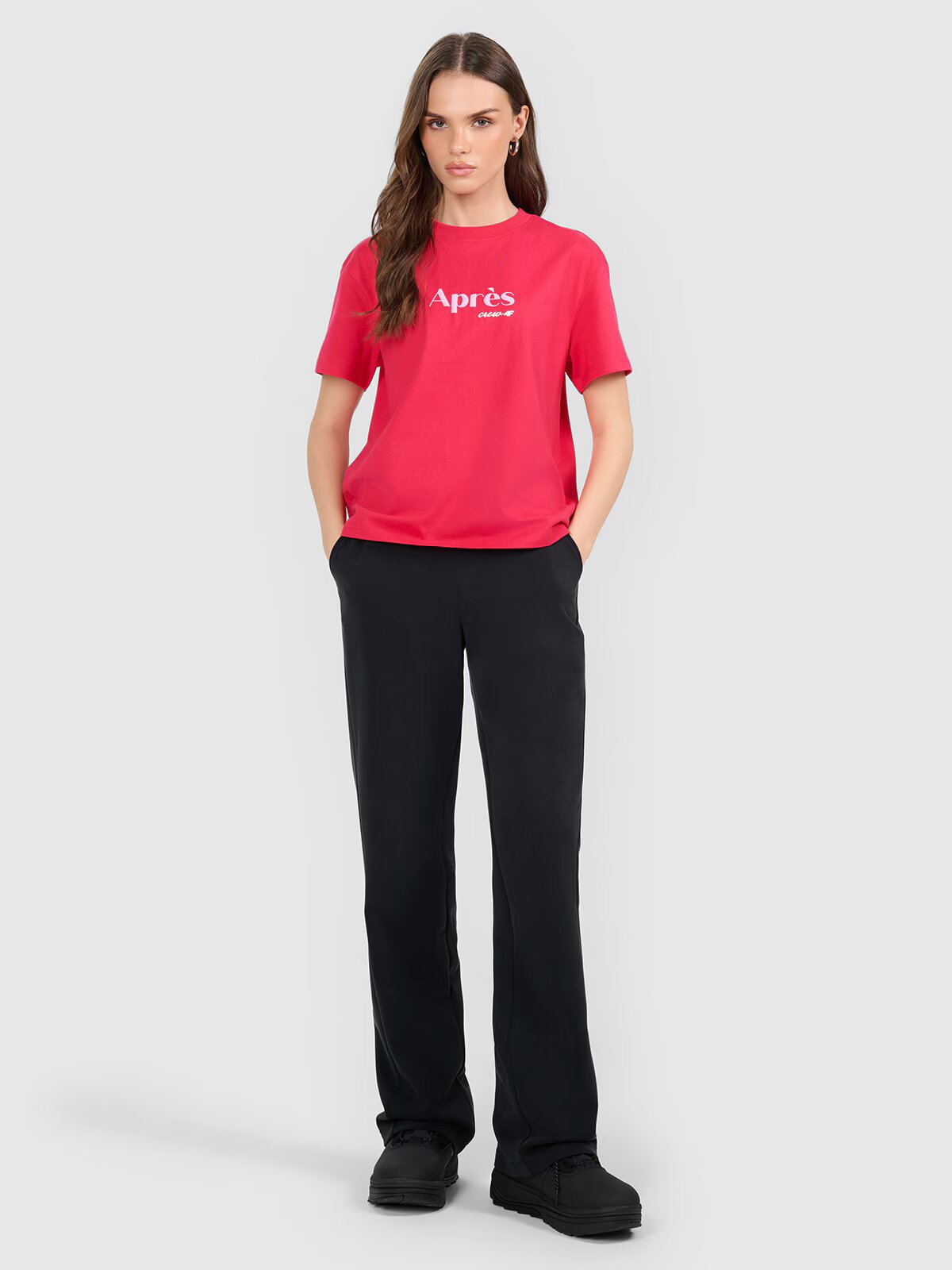 4F Tricou boxy cu imprimeu pentru femei - roșu XS