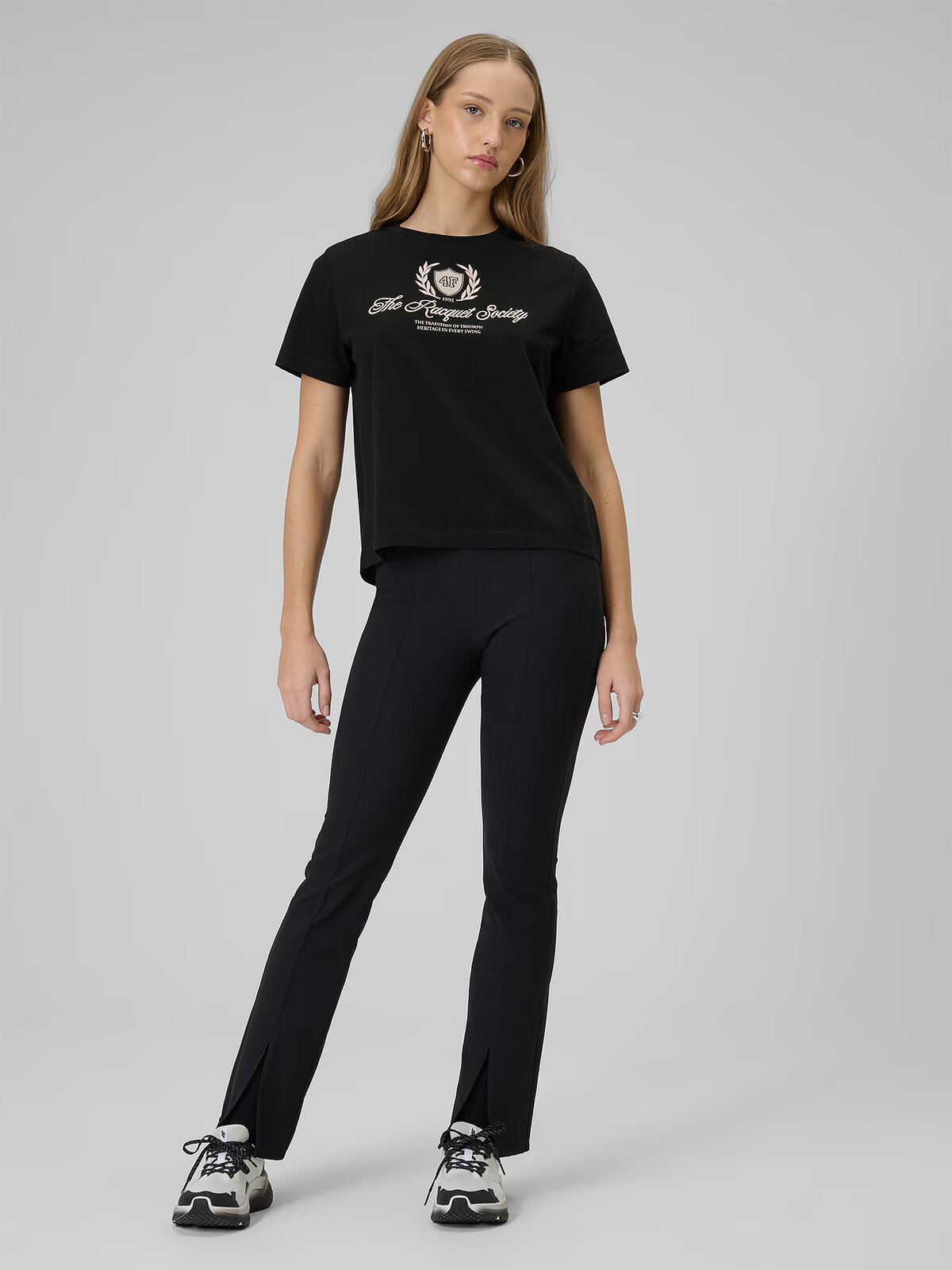 4F Tricou boxy cu imprimeu pentru femei - XS