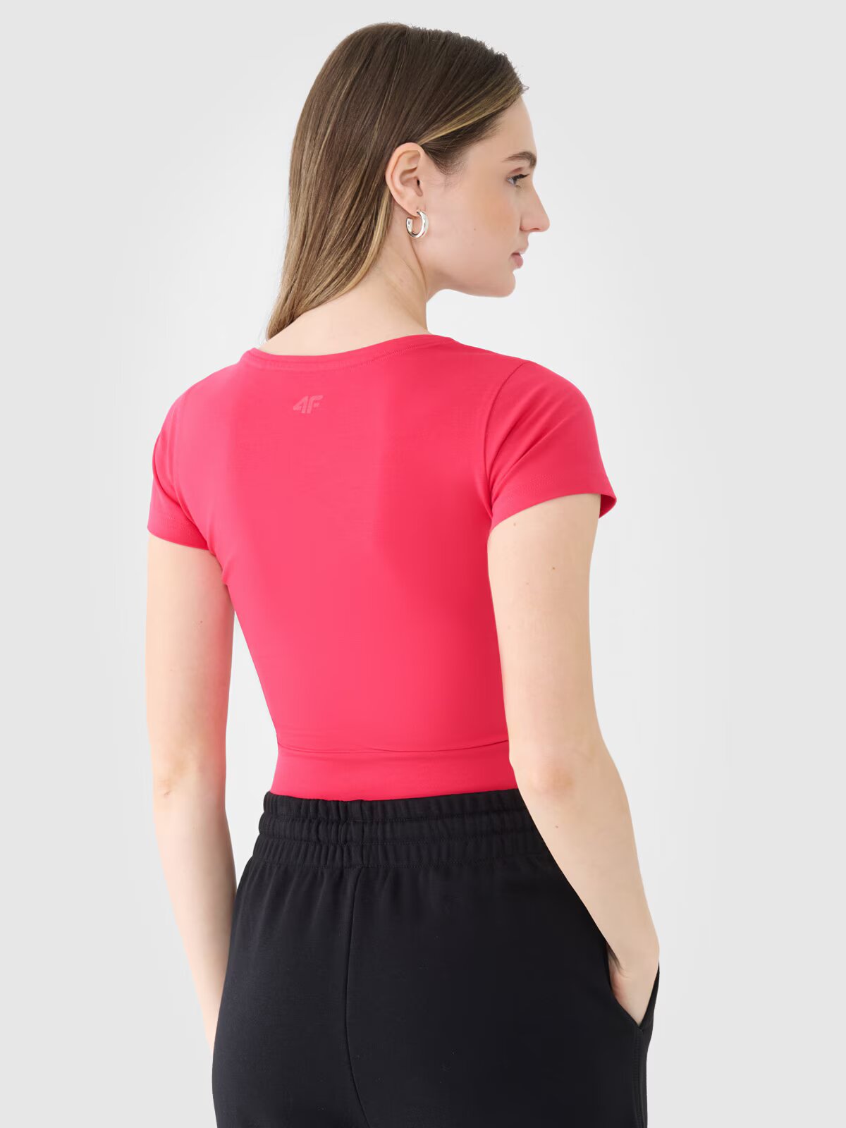 4F Tricou crop top neted pentru femei - L