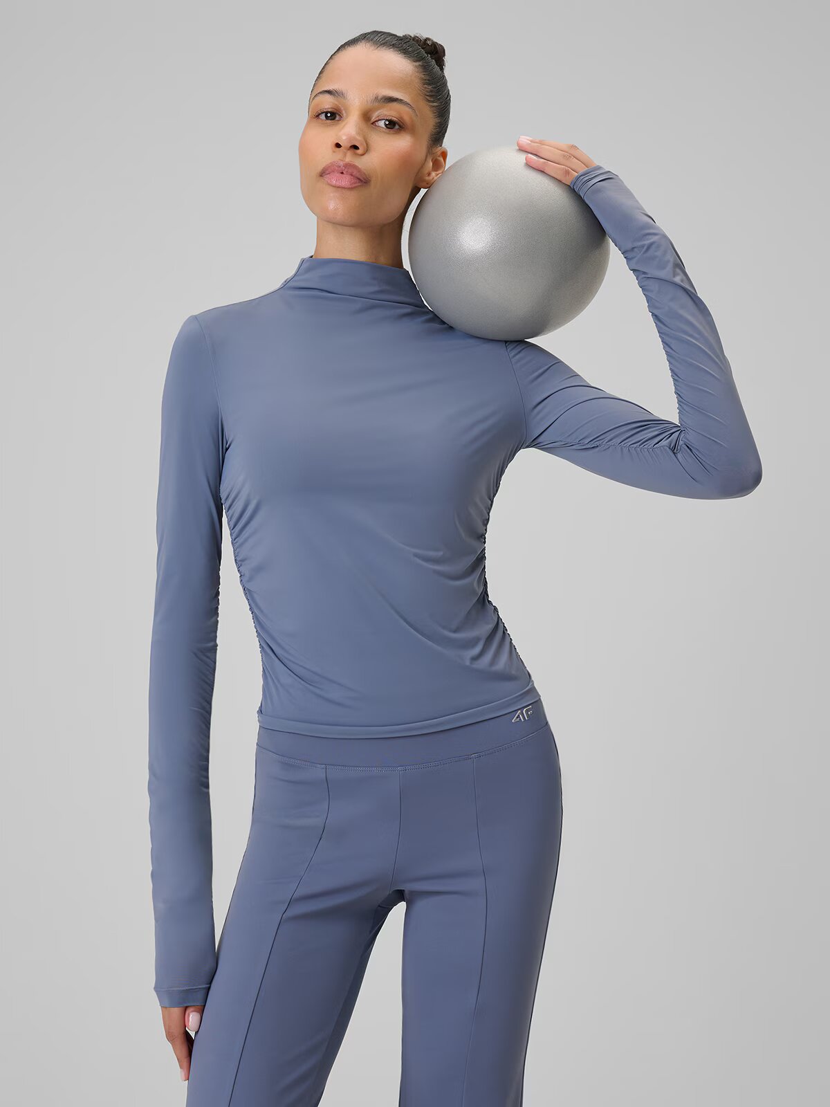 4F Tricou cu mânecă lungă de yoga slim cu uscare rapidă pentru femei - XL