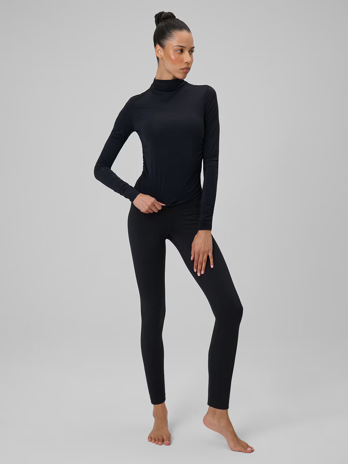 4F Tricou cu mânecă lungă de yoga slim cu uscare rapidă pentru femei - XL