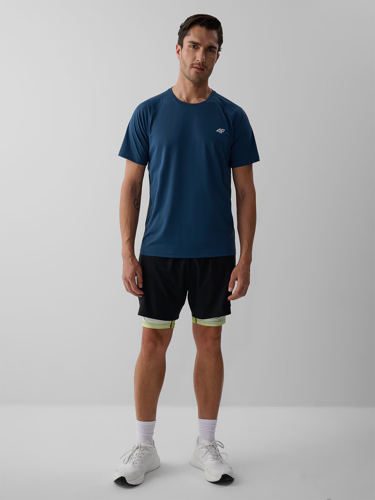 4F Tricou de alergare regular cu uscare rapidă pentru bărbați - denim L