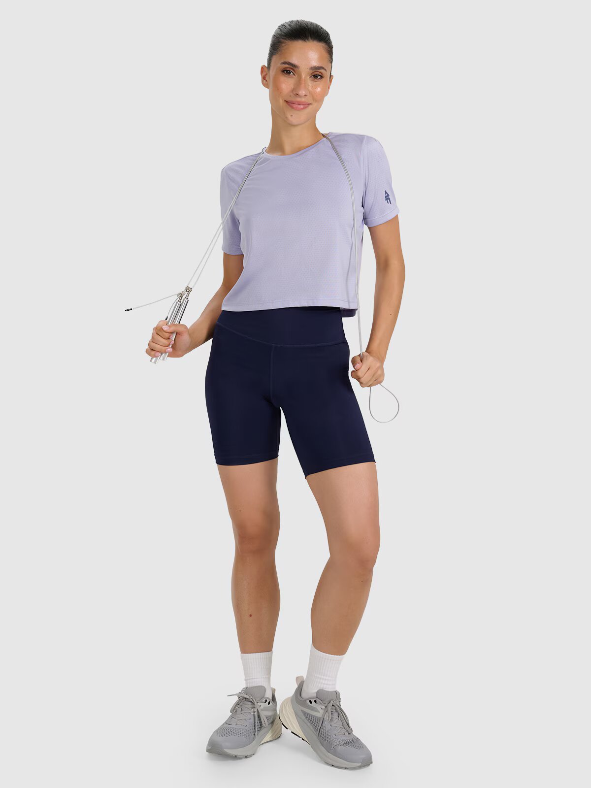 4F Tricou de antrenament crop-top cu uscare rapidă pentru femei - XL