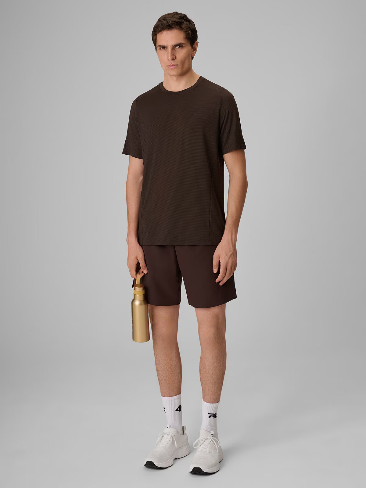 4F Tricou de antrenament cu uscare rapidă pentru bărbați | Robert Lewandowski - maro L