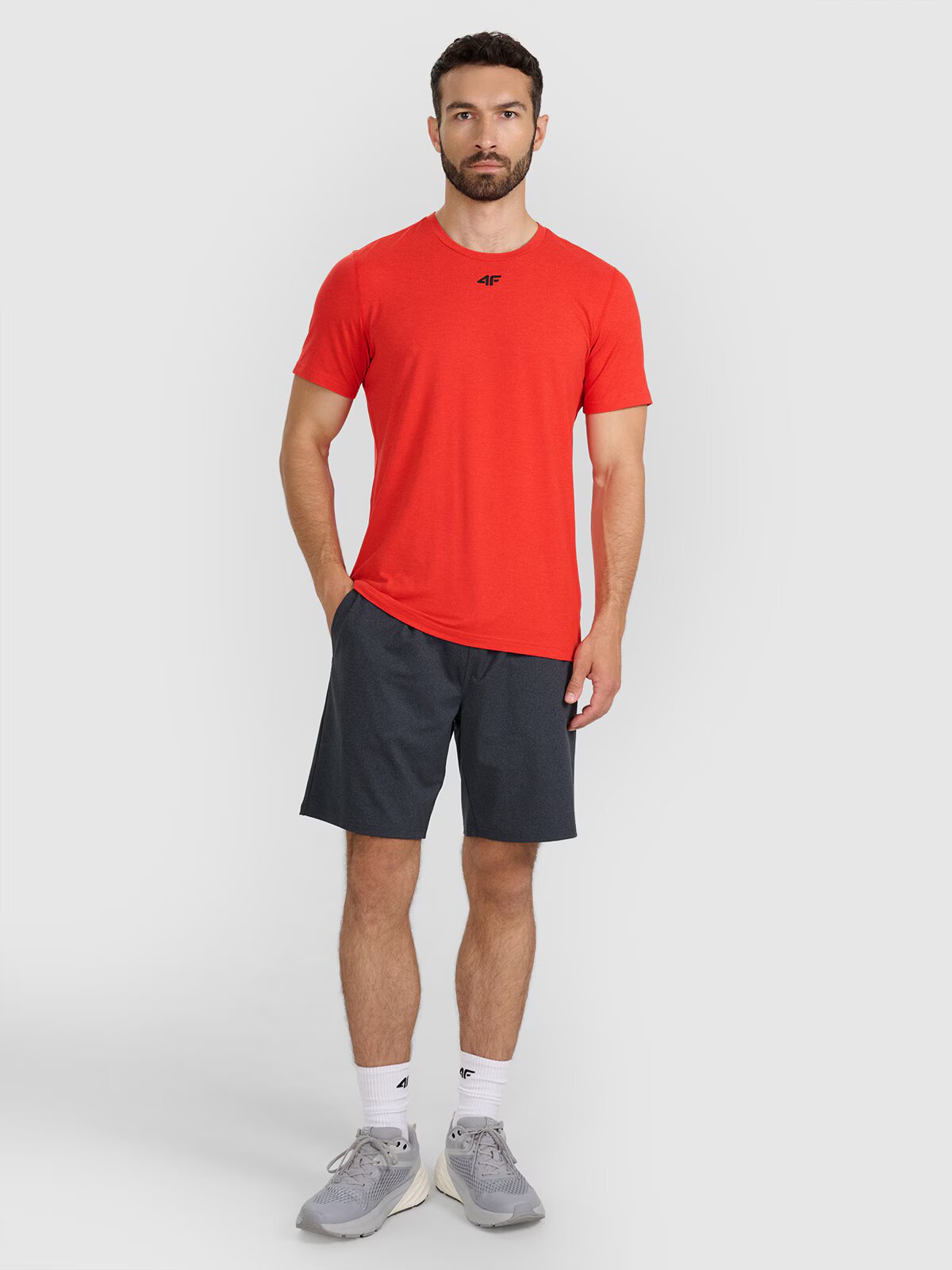4F Tricou de antrenament cu uscare rapidă pentru bărbați - roșu XXL