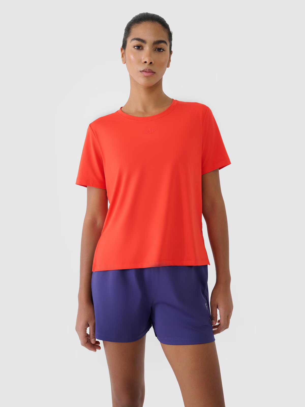 4F Tricou de antrenament oversize cu uscare rapidă pentru femei - roșu XS