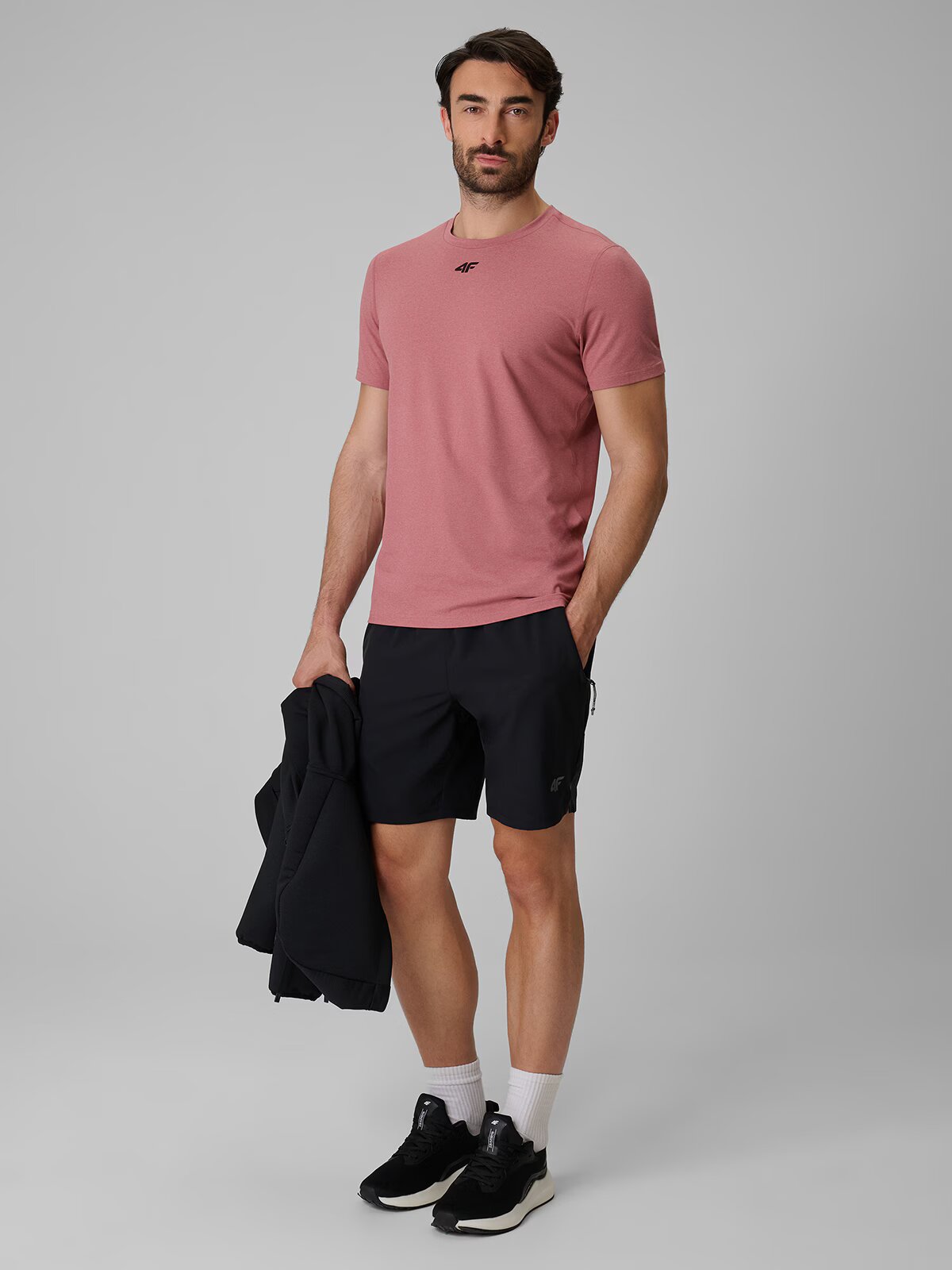 4F Tricou de antrenament regular cu uscare rapidă bărbați - coral XXL
