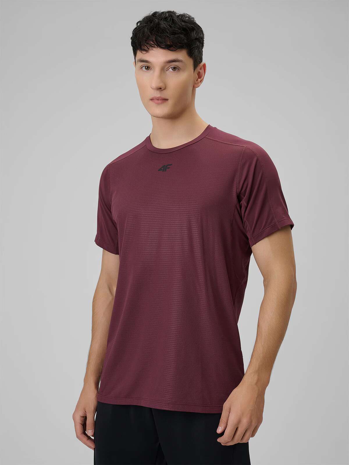 4F Tricou de antrenament regular cu uscare rapidă pentru bărbați - burgund XXL