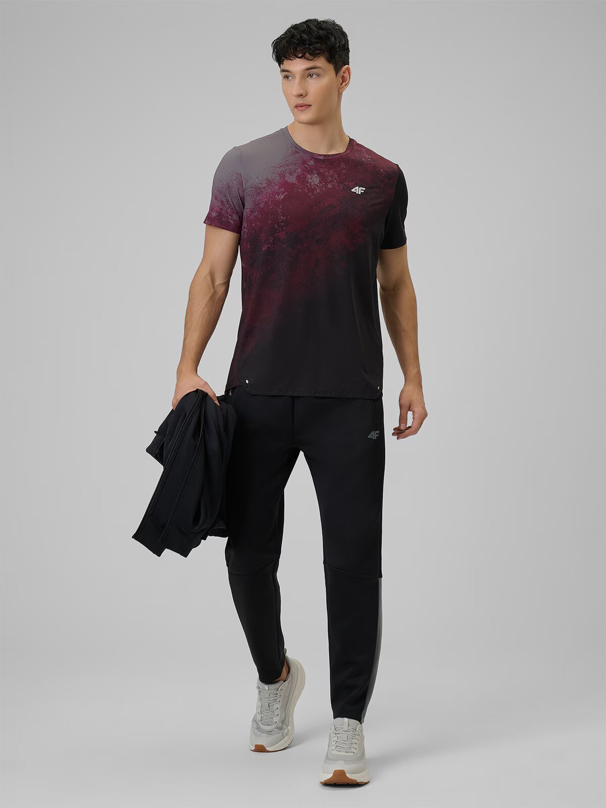 4F Tricou de antrenament regular cu uscare rapidă pentru bărbați - burgund XL