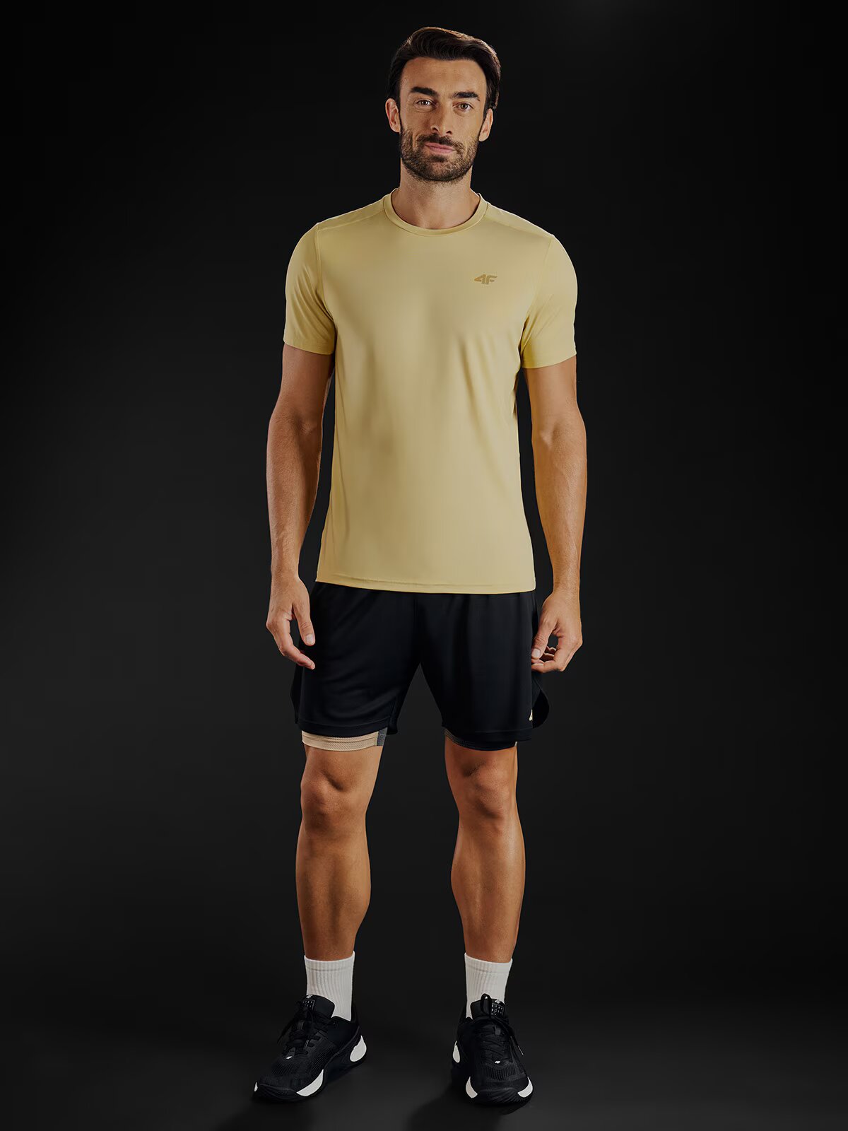 4F Tricou de antrenament regular cu uscare rapidă pentru bărbați - maro M
