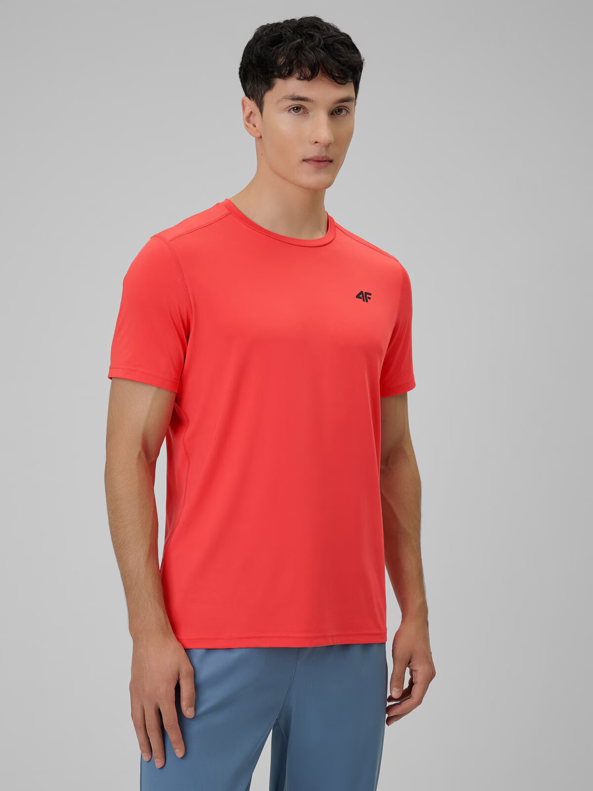 4F Tricou de antrenament regular cu uscare rapidă pentru bărbați - roșu S