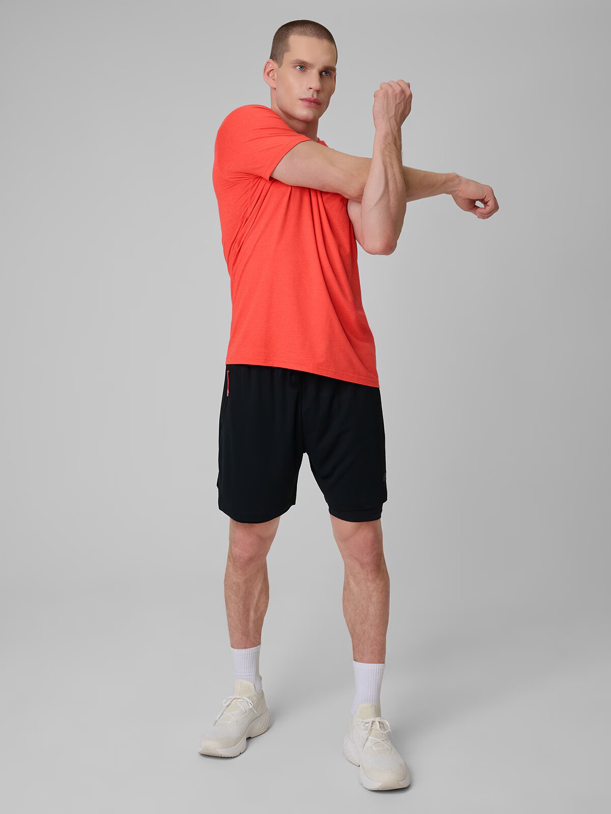 4F Tricou de antrenament regular cu uscare rapidă pentru bărbați - roșu S