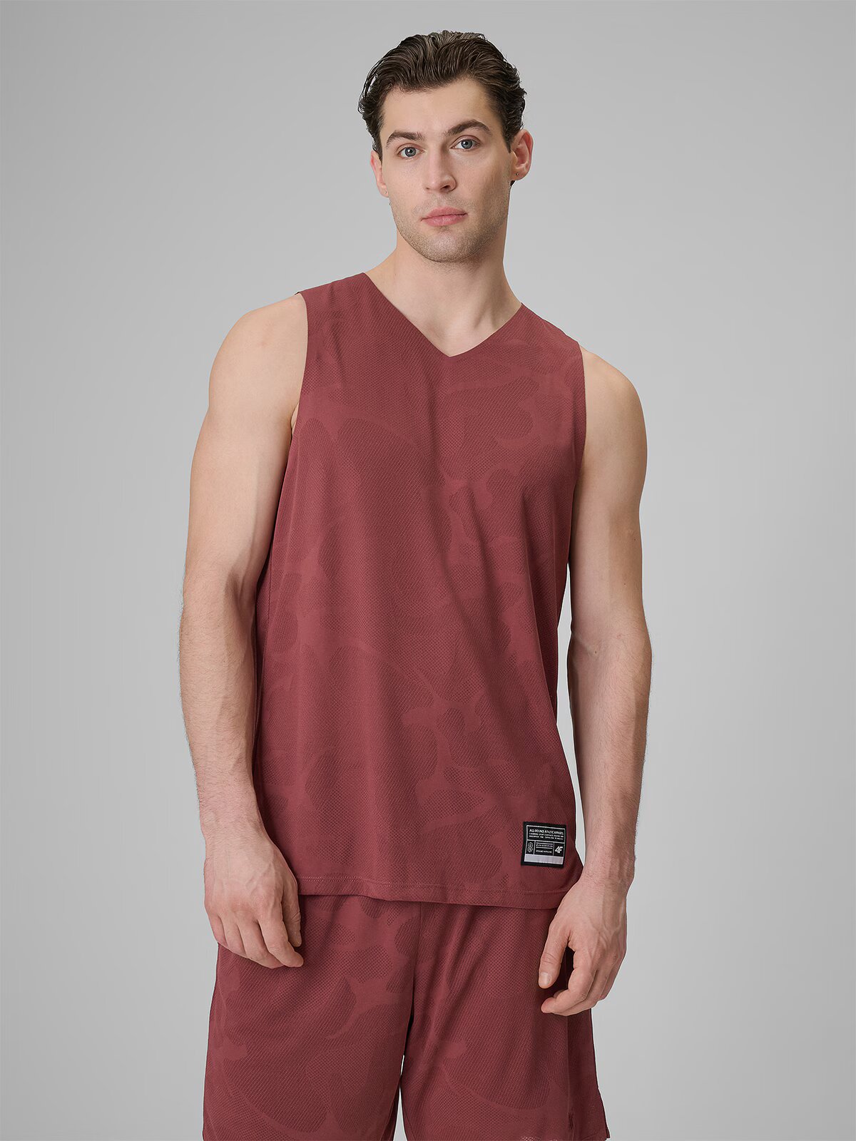 4F Tricou de baschet loose cu uscare rapidă unisex - burgundy S