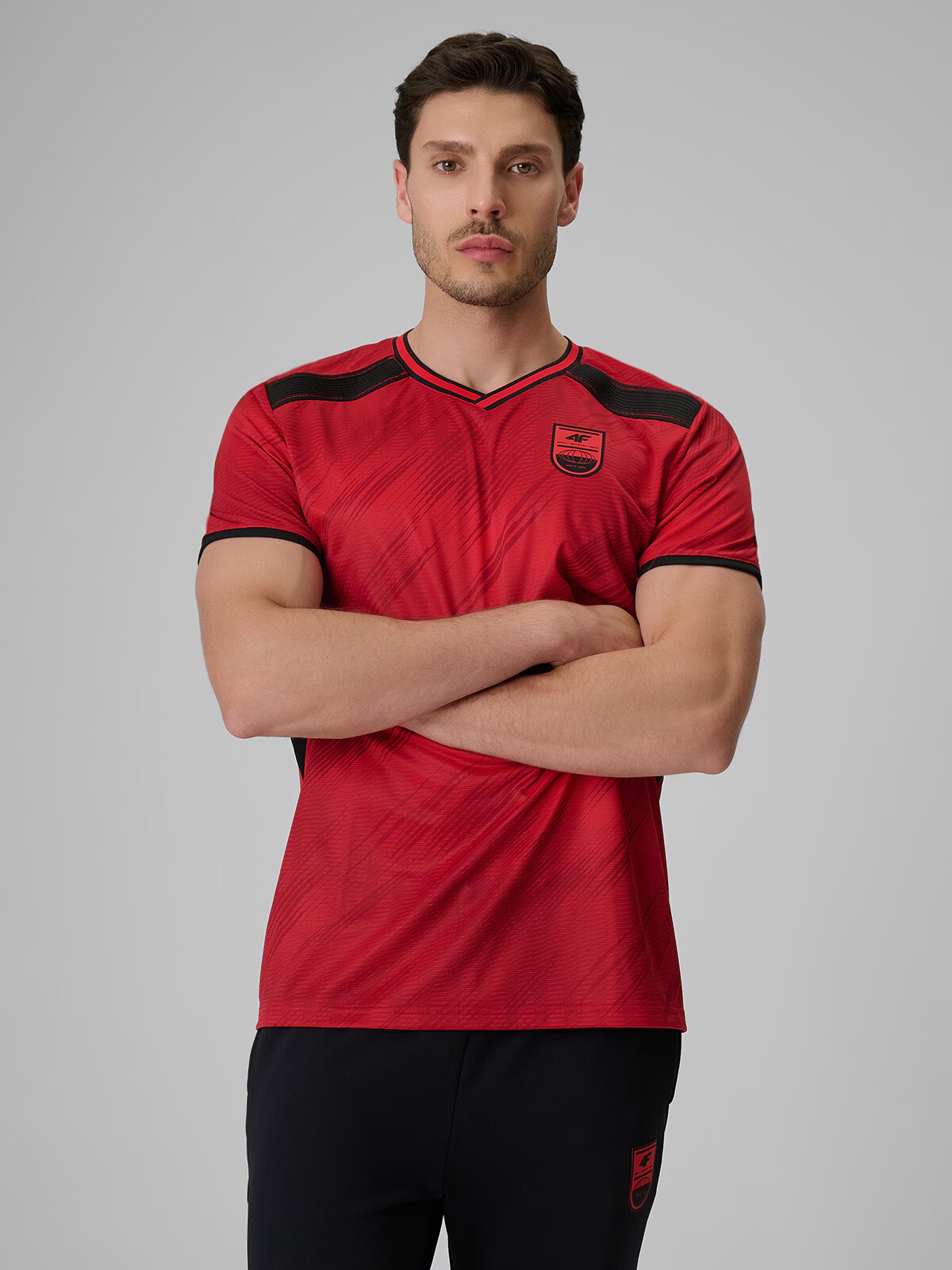 4F Tricou de fotbal regular cu uscare rapidă pentru bărbați - roșu L