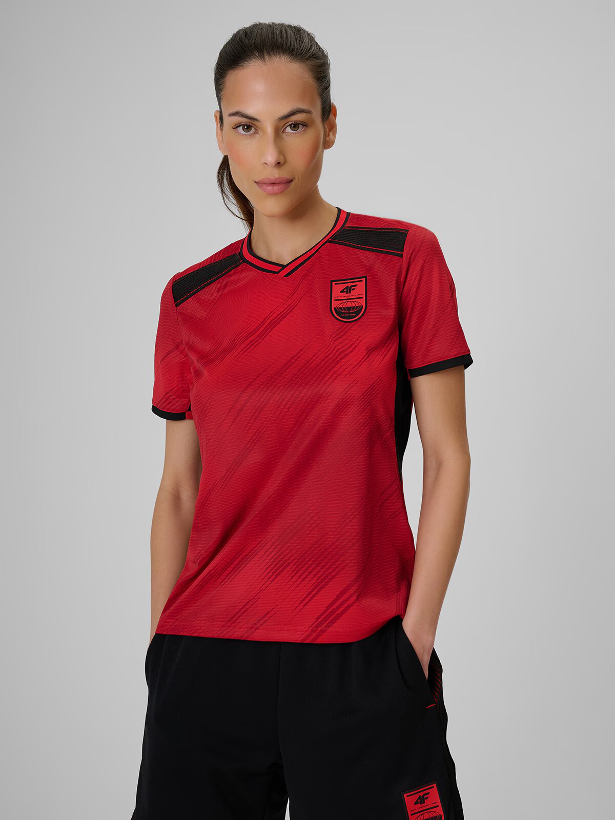 4F Tricou de fotbal regular cu uscare rapidă pentru femei - roșu S