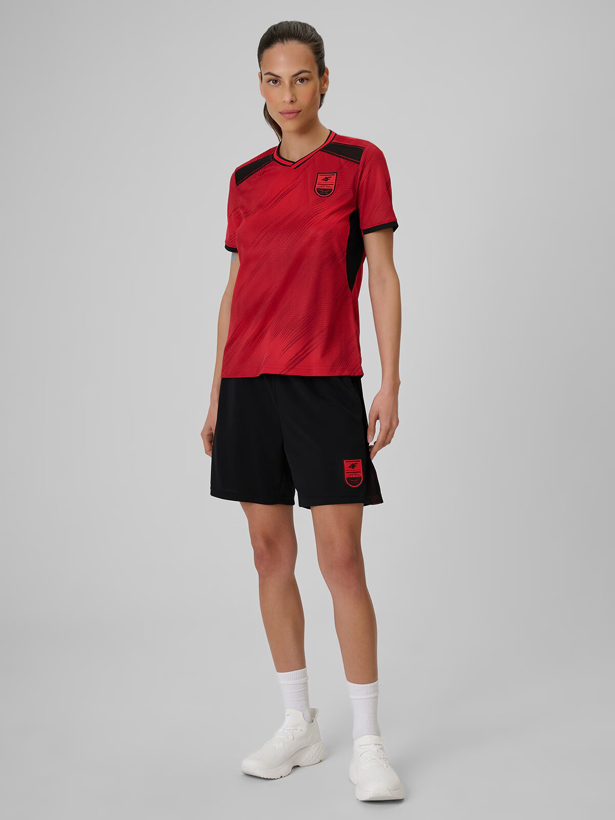 4F Tricou de fotbal regular cu uscare rapidă pentru femei - roșu S
