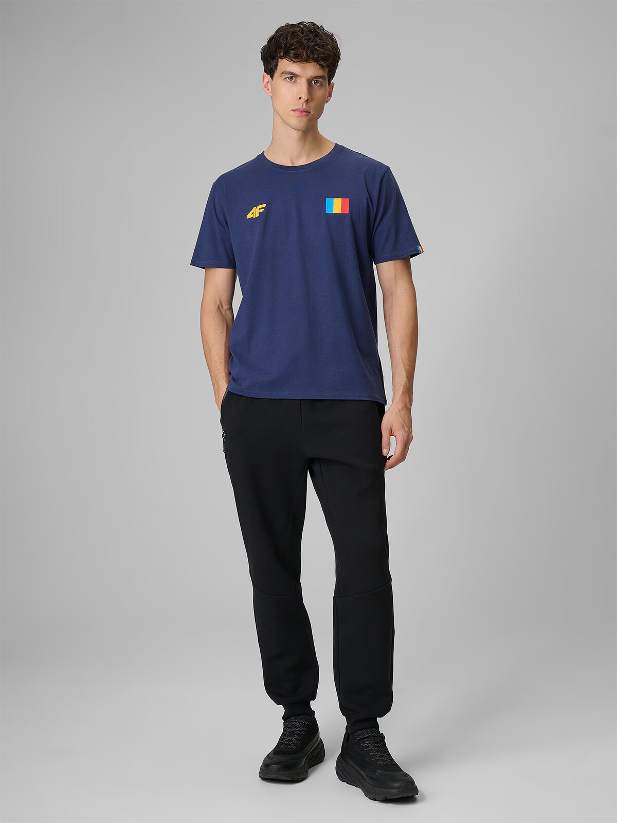 4F Tricou de suporter România pentru bărbați - 3XL
