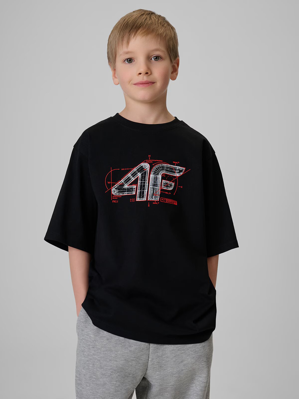 4F Tricou loose cu imprimeu băieți - 122/128 (6-8 ani)