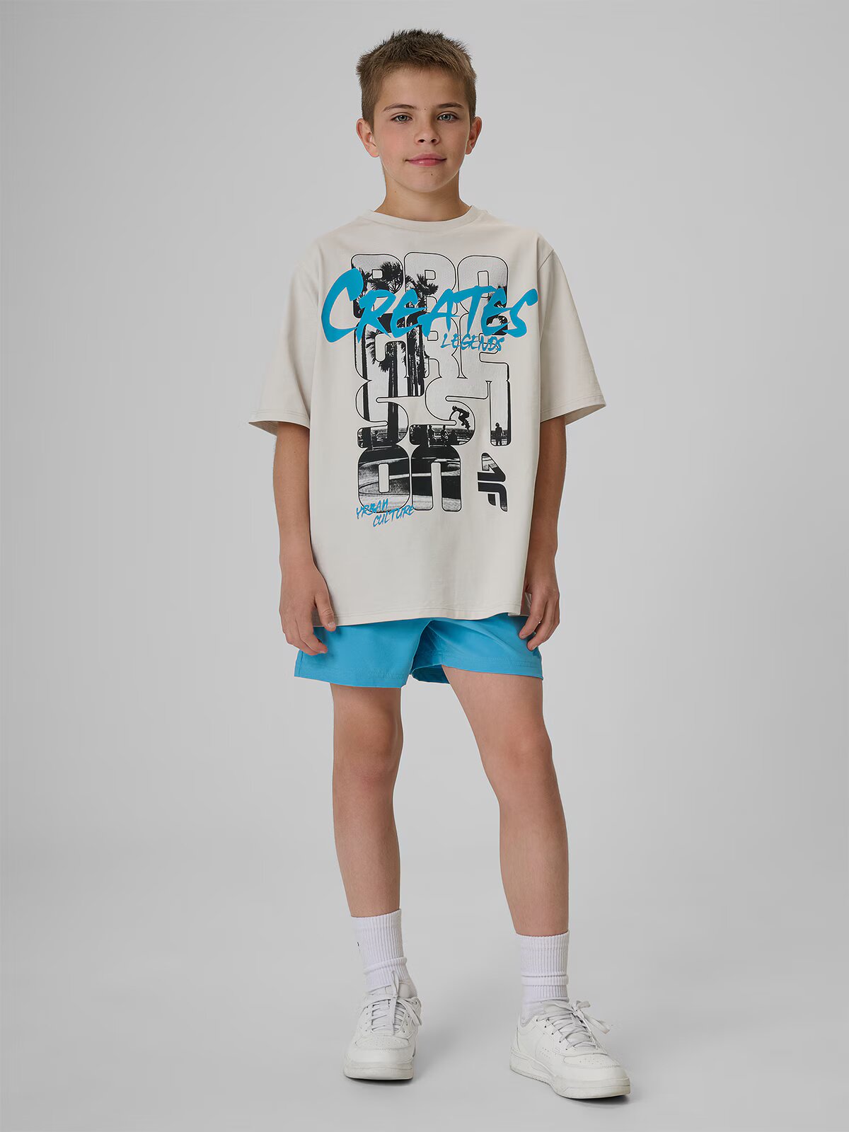 4F Tricou loose cu imprimeu băieți - 122/128 (6-8 ani)