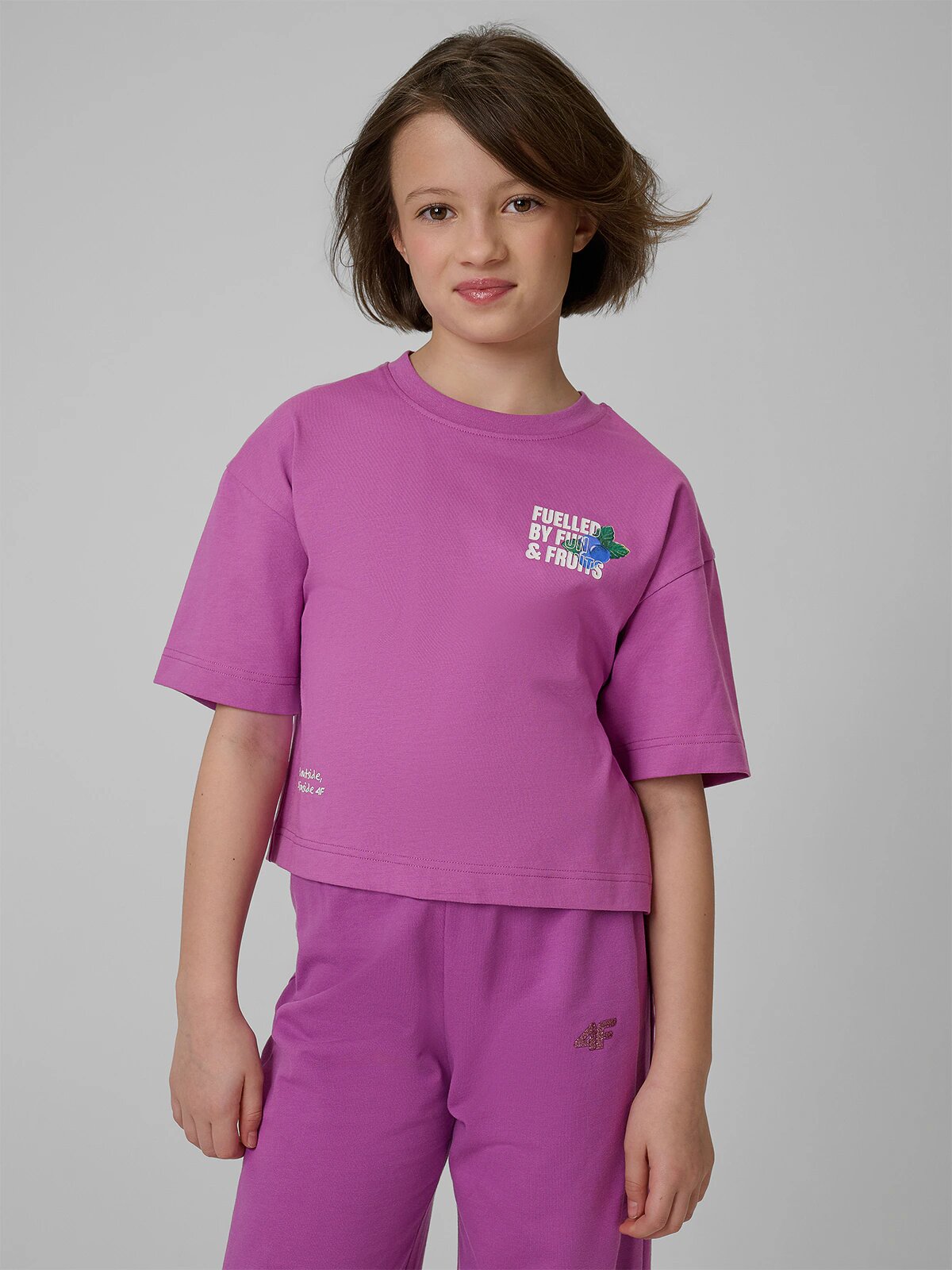 4F Tricou loose cu imprimeu fete - 146/152 (10-12 ani)