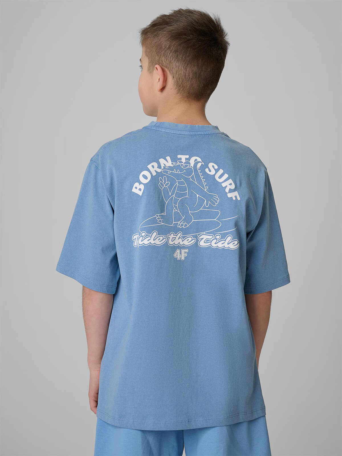 4F Tricou loose cu imprimeu pentru băieți - 146/152 (10-12 ani)