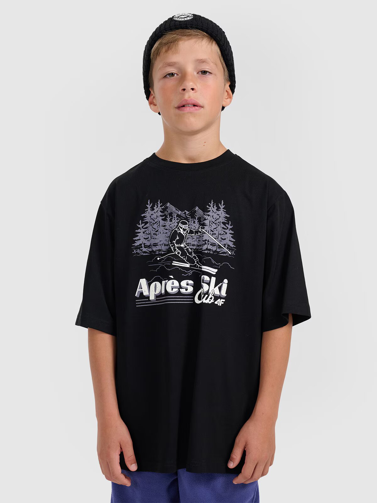 4F Tricou loose cu imprimeu pentru băieți - 122/128 (6-8 ani)
