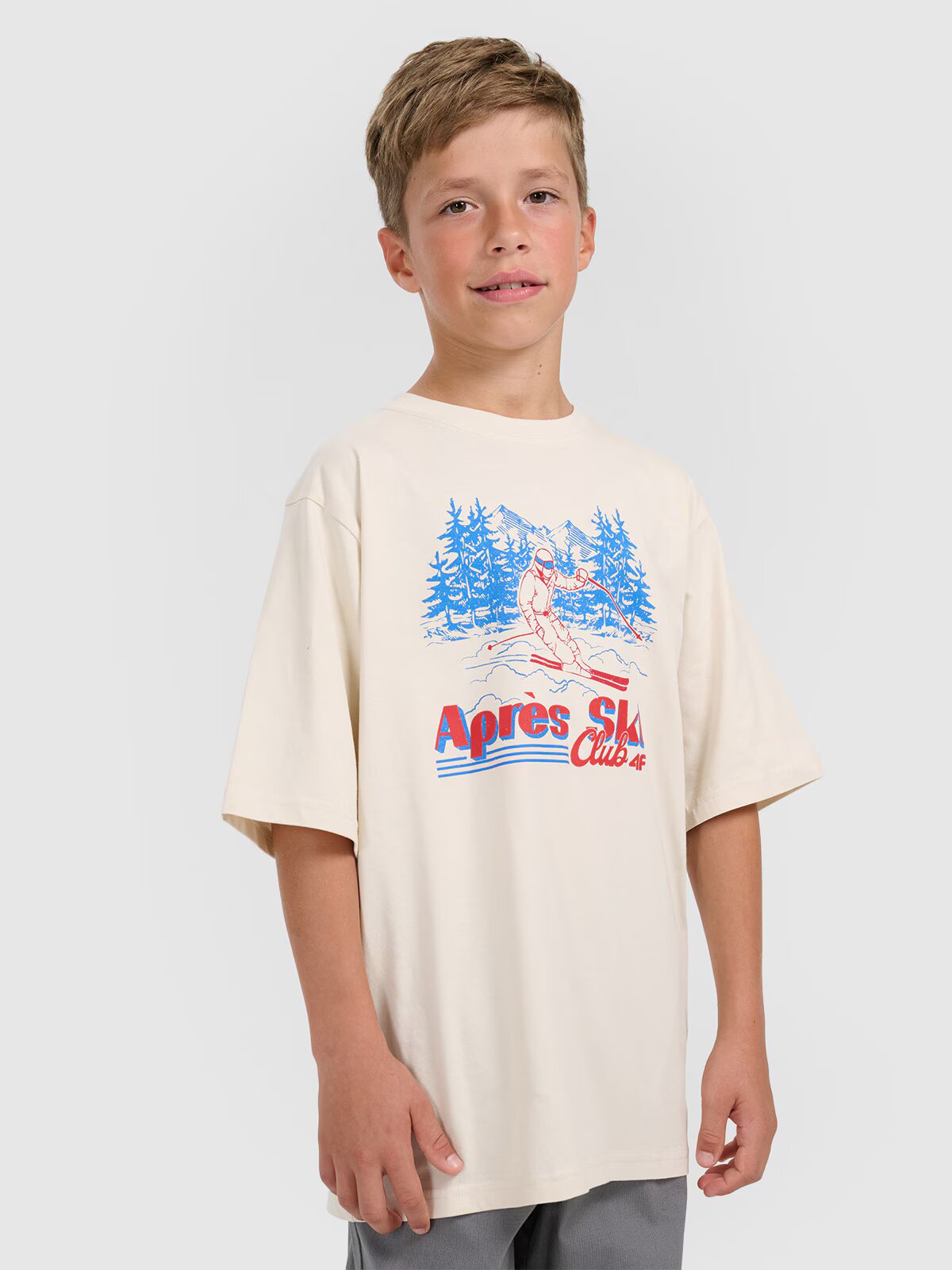4F Tricou loose cu imprimeu pentru băieți - 134/140 (8-10 ani)