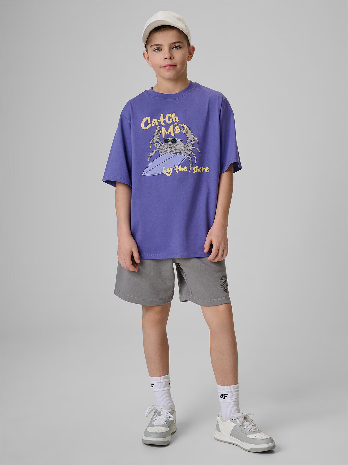 4F Tricou loose cu imprimeu pentru băieți - 146/152 (10-12 ani)