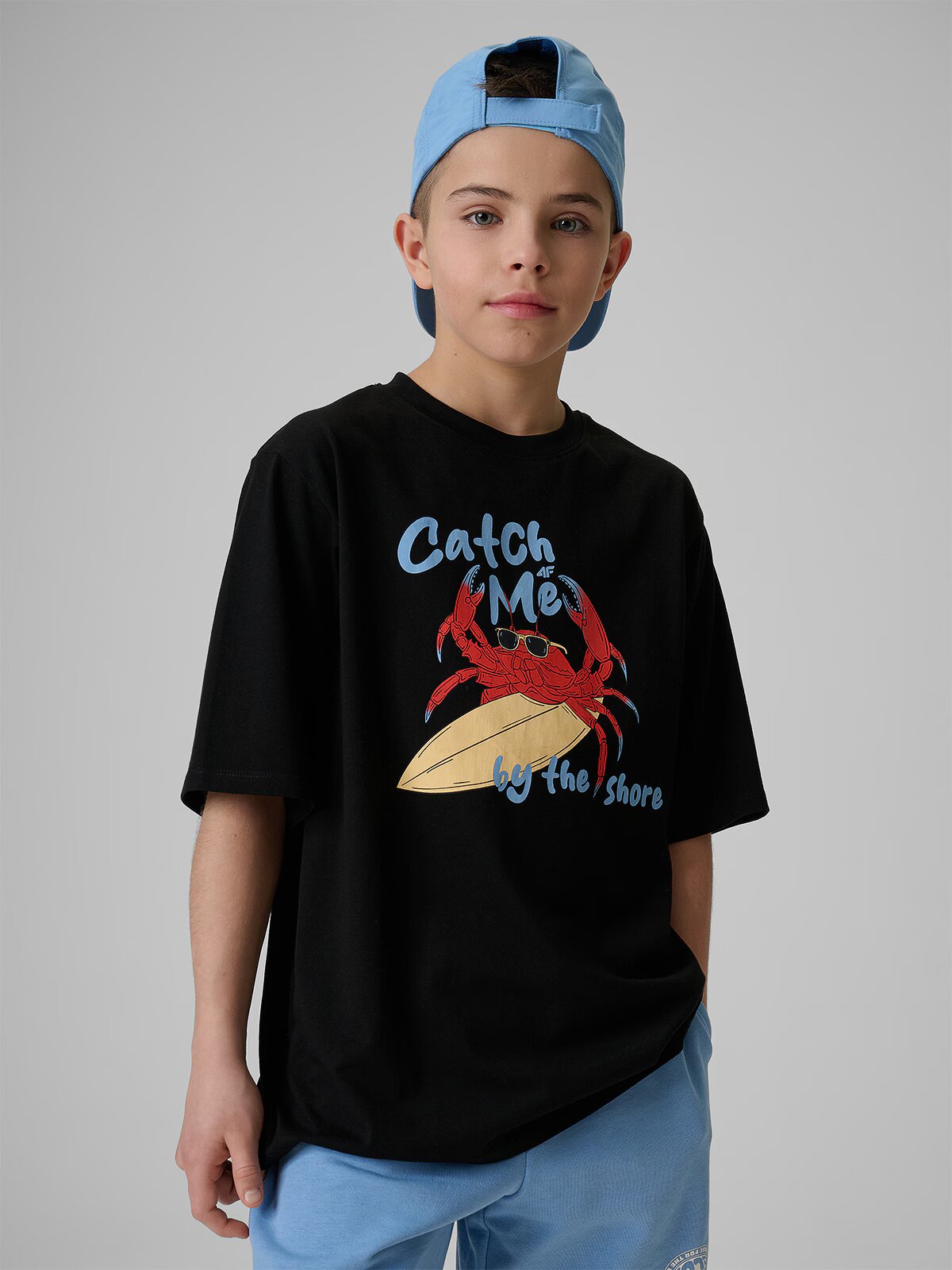 4F Tricou loose cu imprimeu pentru băieți - 122/128 (6-8 ani)