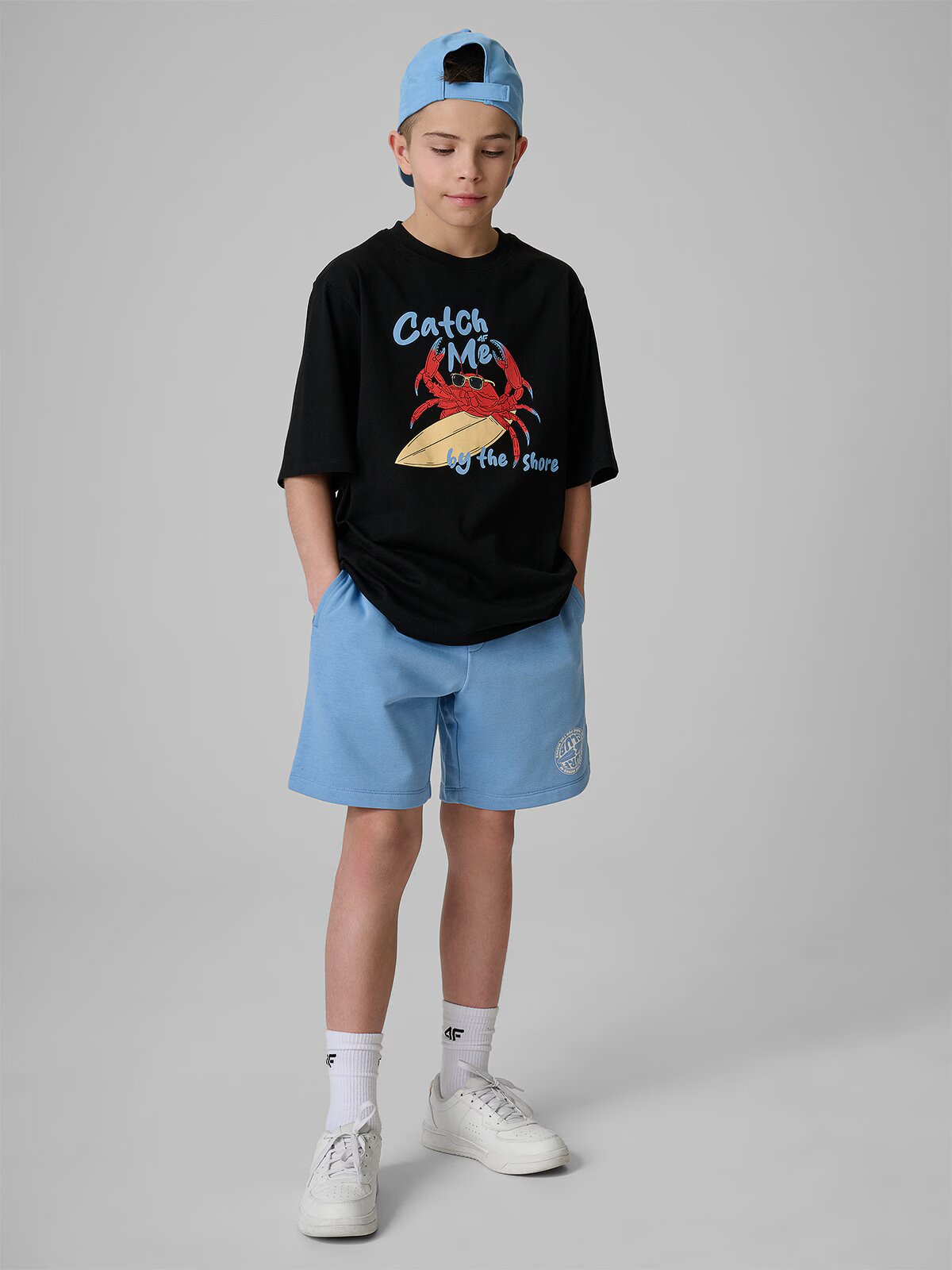 4F Tricou loose cu imprimeu pentru băieți - 122/128 (6-8 ani)