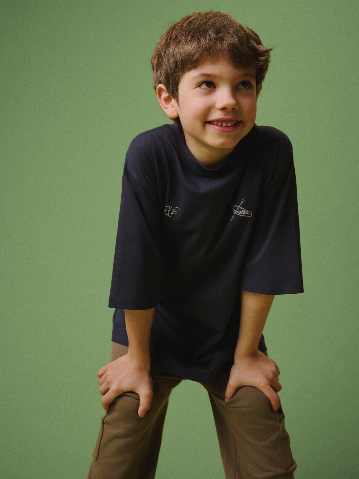 4F Tricou loose cu imprimeu pentru băieți - 122/128 (6-8 ani)