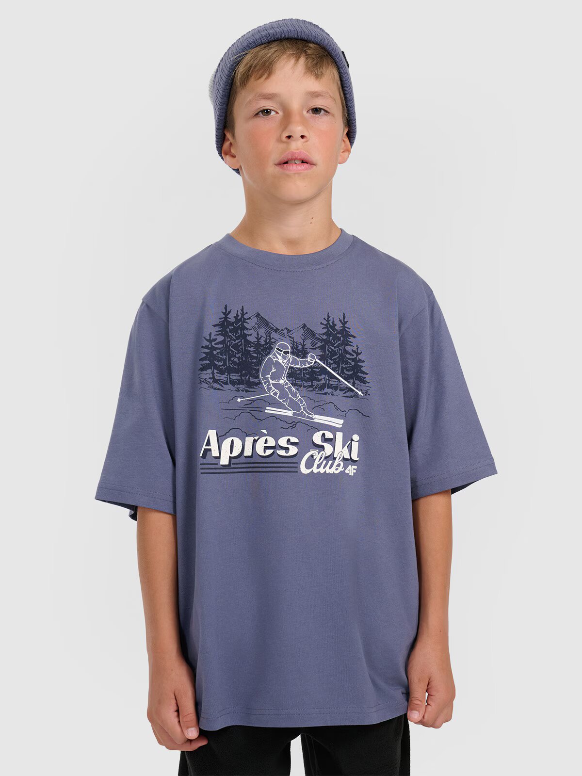 4F Tricou loose cu imprimeu pentru băieți - 146/152 (10-12 ani)