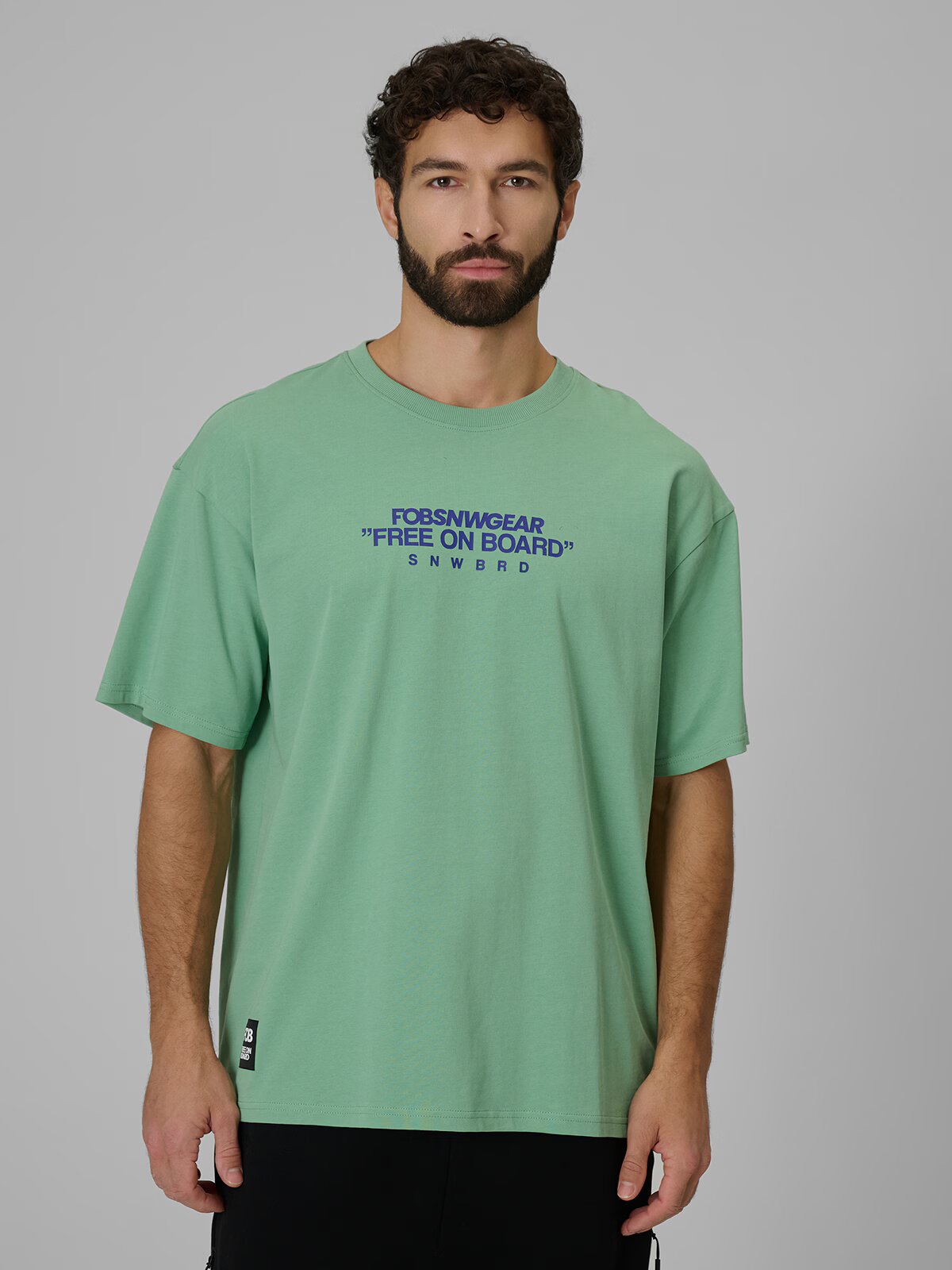 4F Tricou loose cu imprimeu pentru bărbați - mentă M