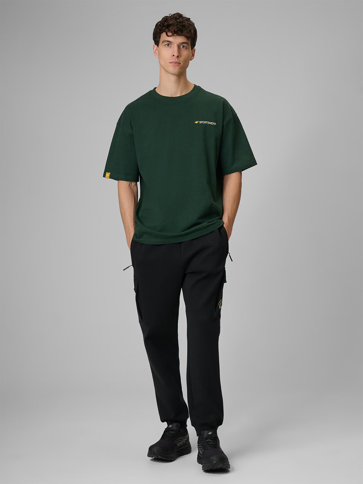 4F Tricou loose cu imprimeu pentru bărbați - S