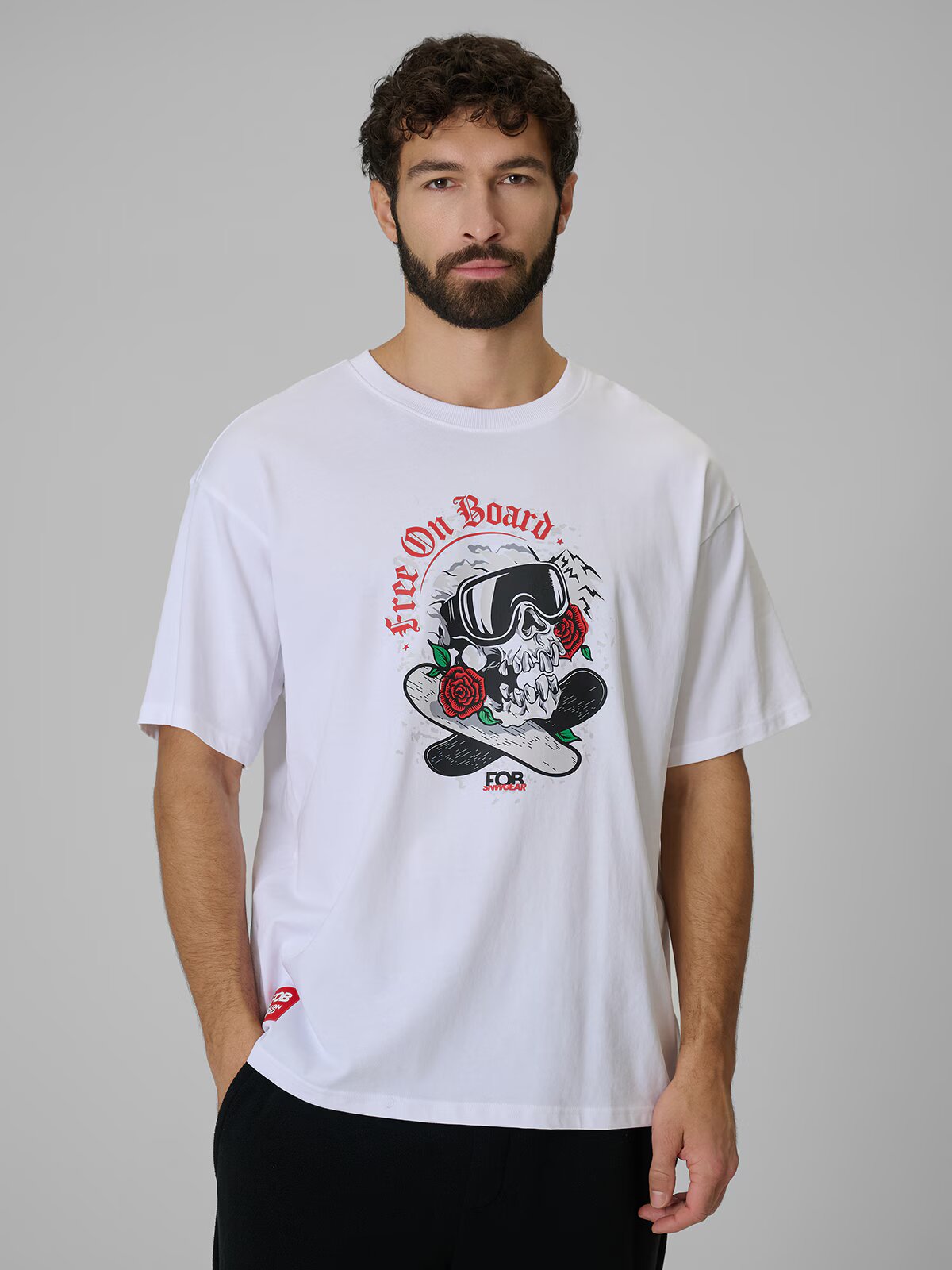 4F Tricou loose cu imprimeu pentru bărbați - XL