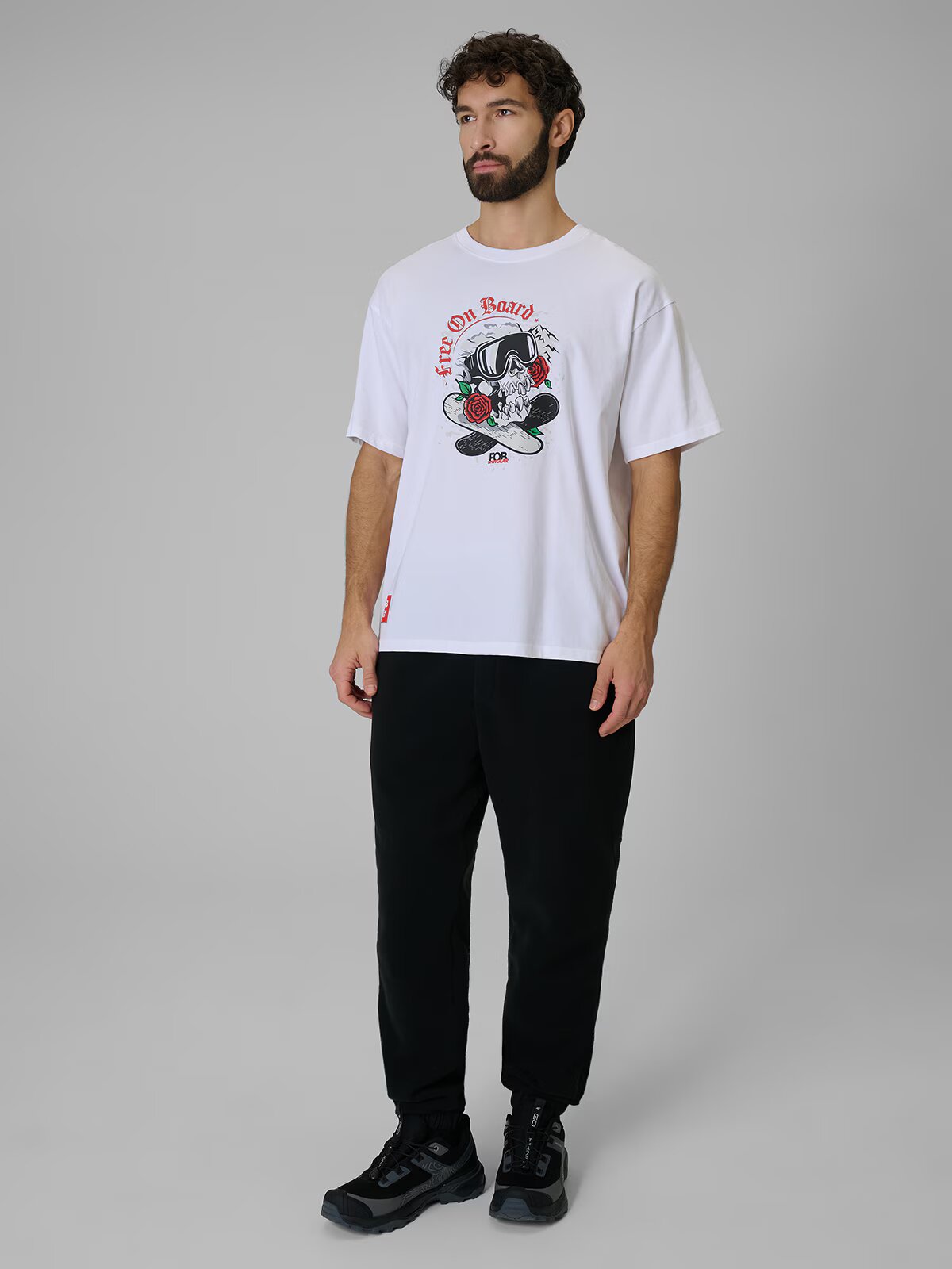 4F Tricou loose cu imprimeu pentru bărbați - XL