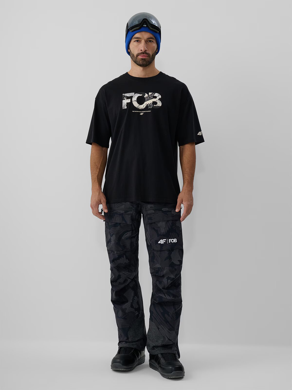 4F Tricou loose cu imprimeu pentru bărbați - M
