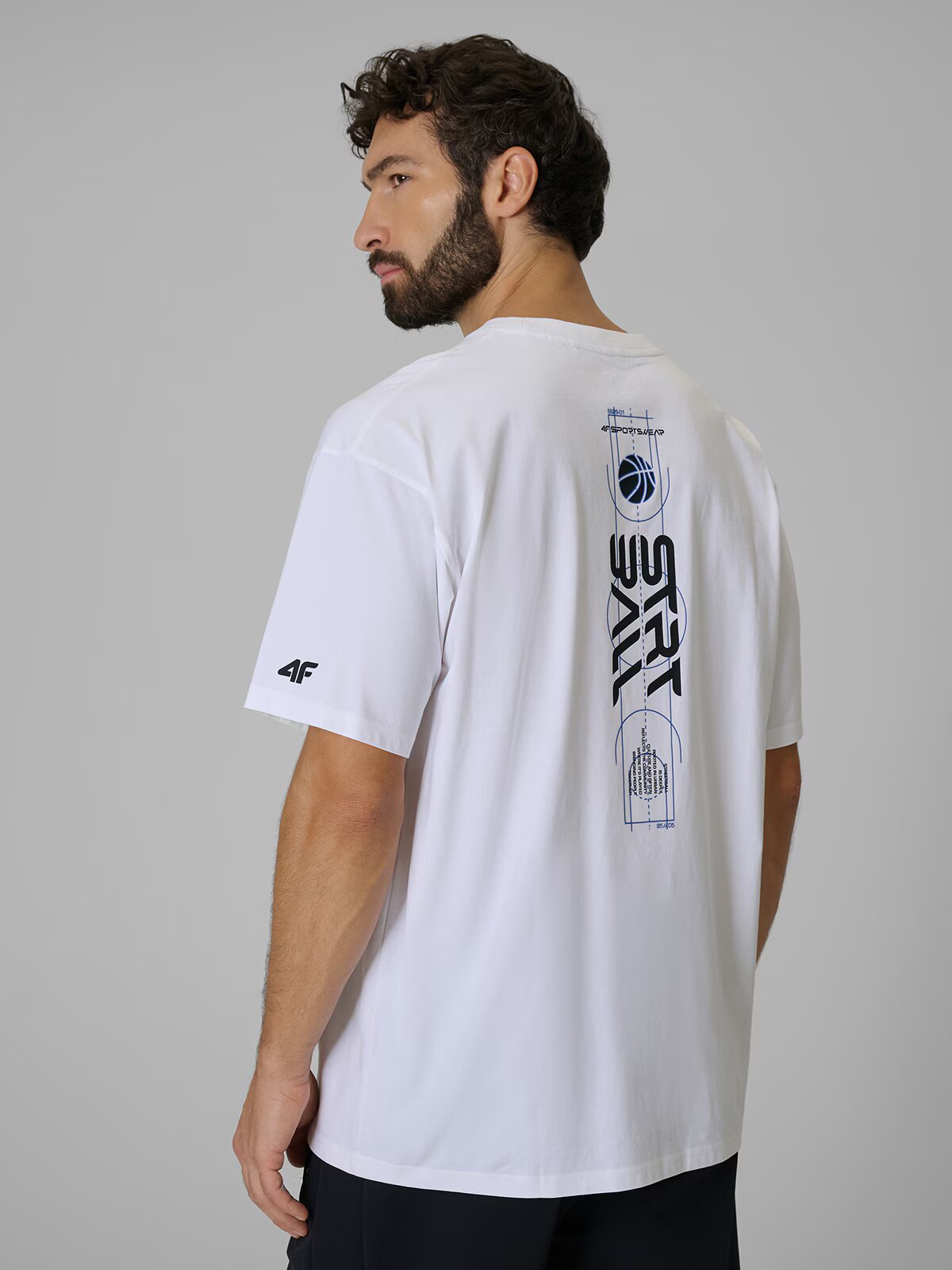 4F Tricou loose cu imprimeu pentru bărbați - XL