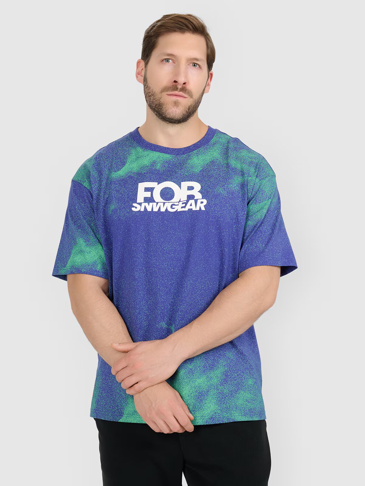 4F Tricou loose cu imprimeu pentru bărbați - L