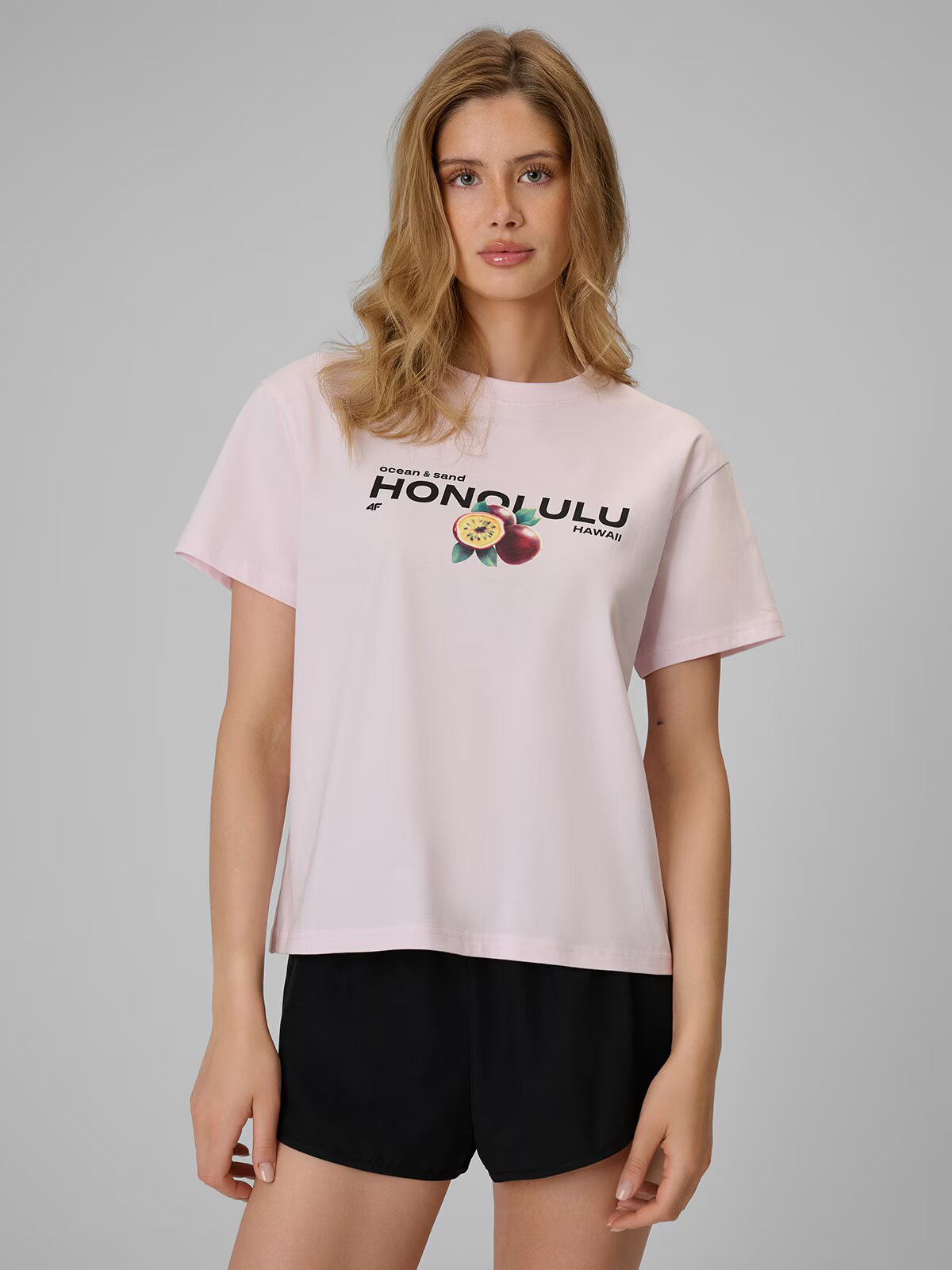 4F Tricou loose cu imprimeu pentru femei - XS