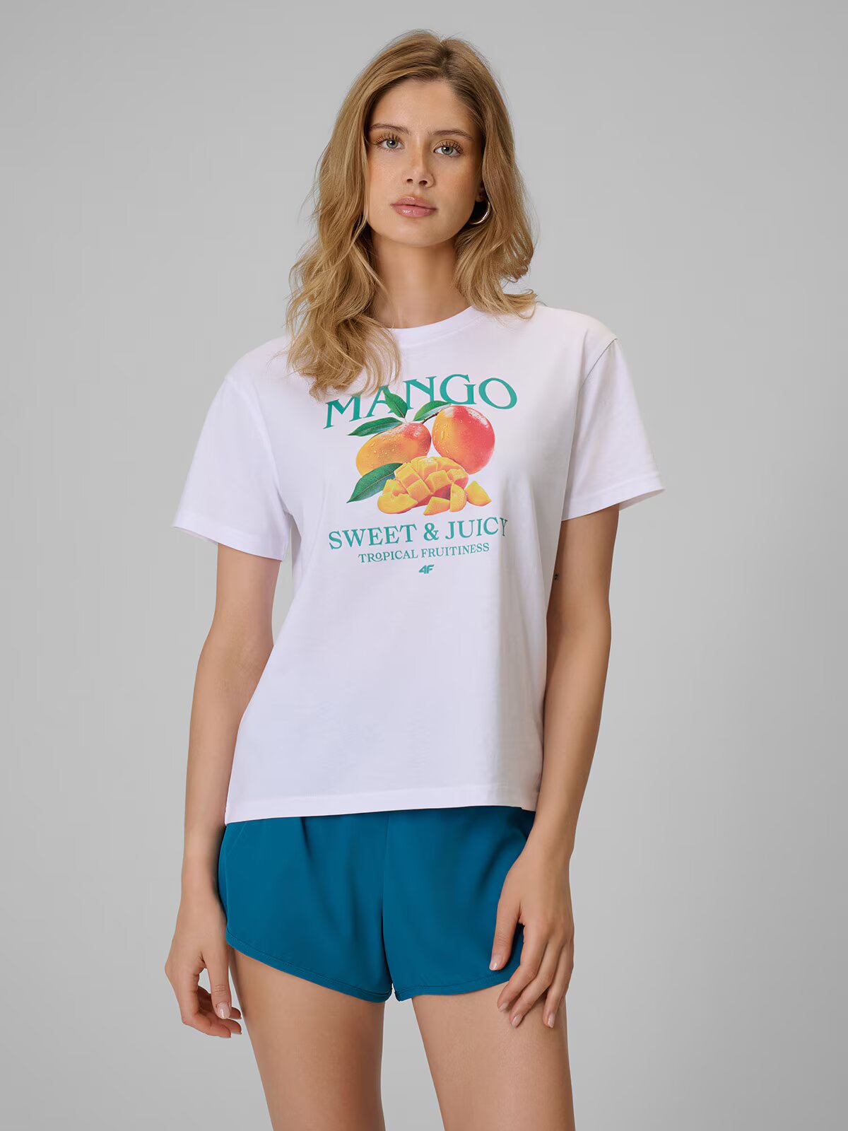 4F Tricou loose cu imprimeu pentru femei - XS