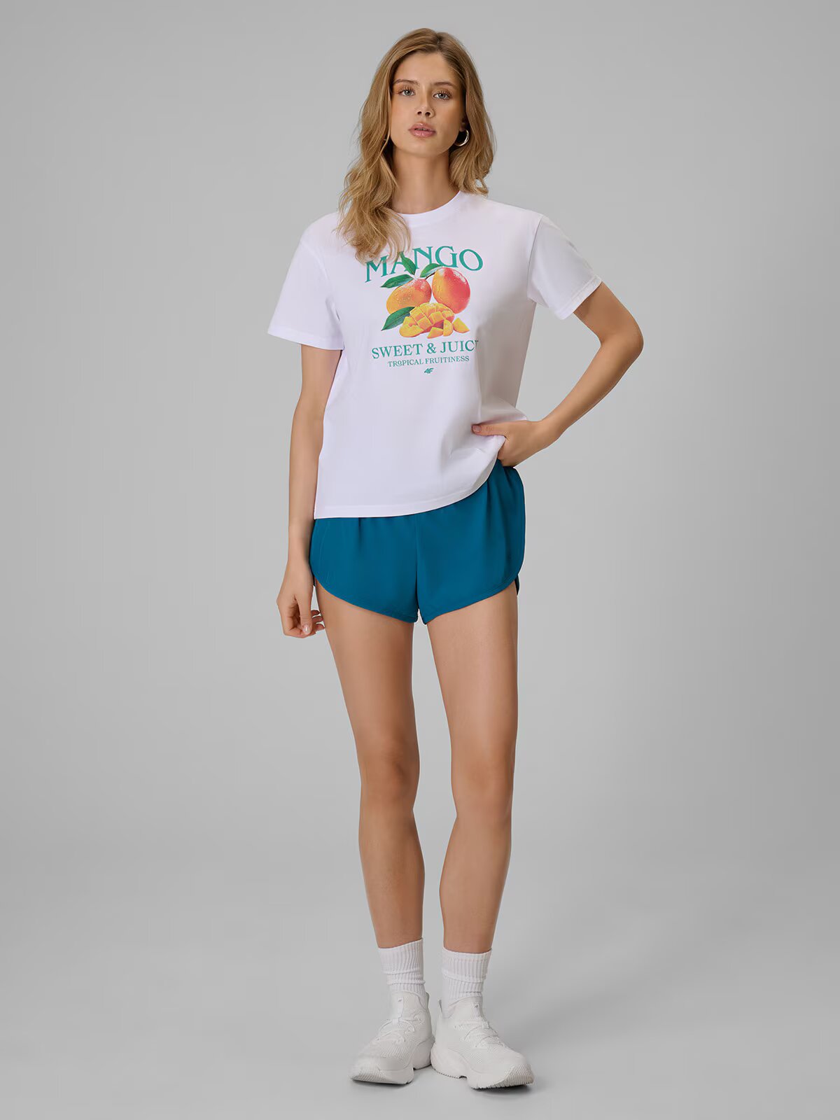 4F Tricou loose cu imprimeu pentru femei - XS