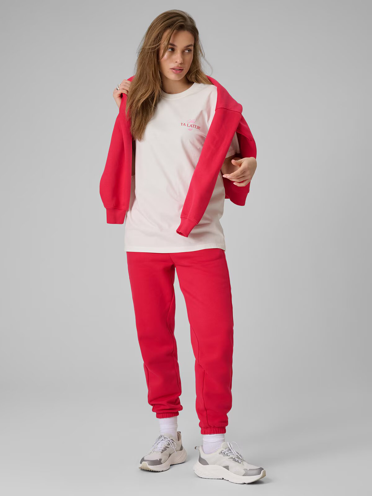 4F Tricou loose cu imprimeu pentru femei - L