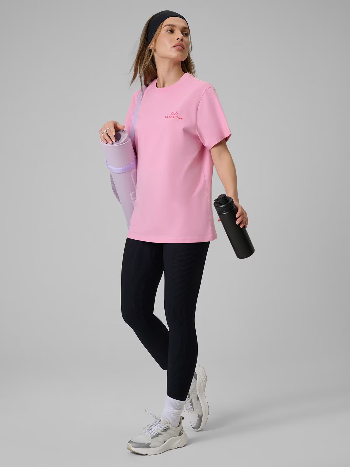 4F Tricou loose cu imprimeu pentru femei - M
