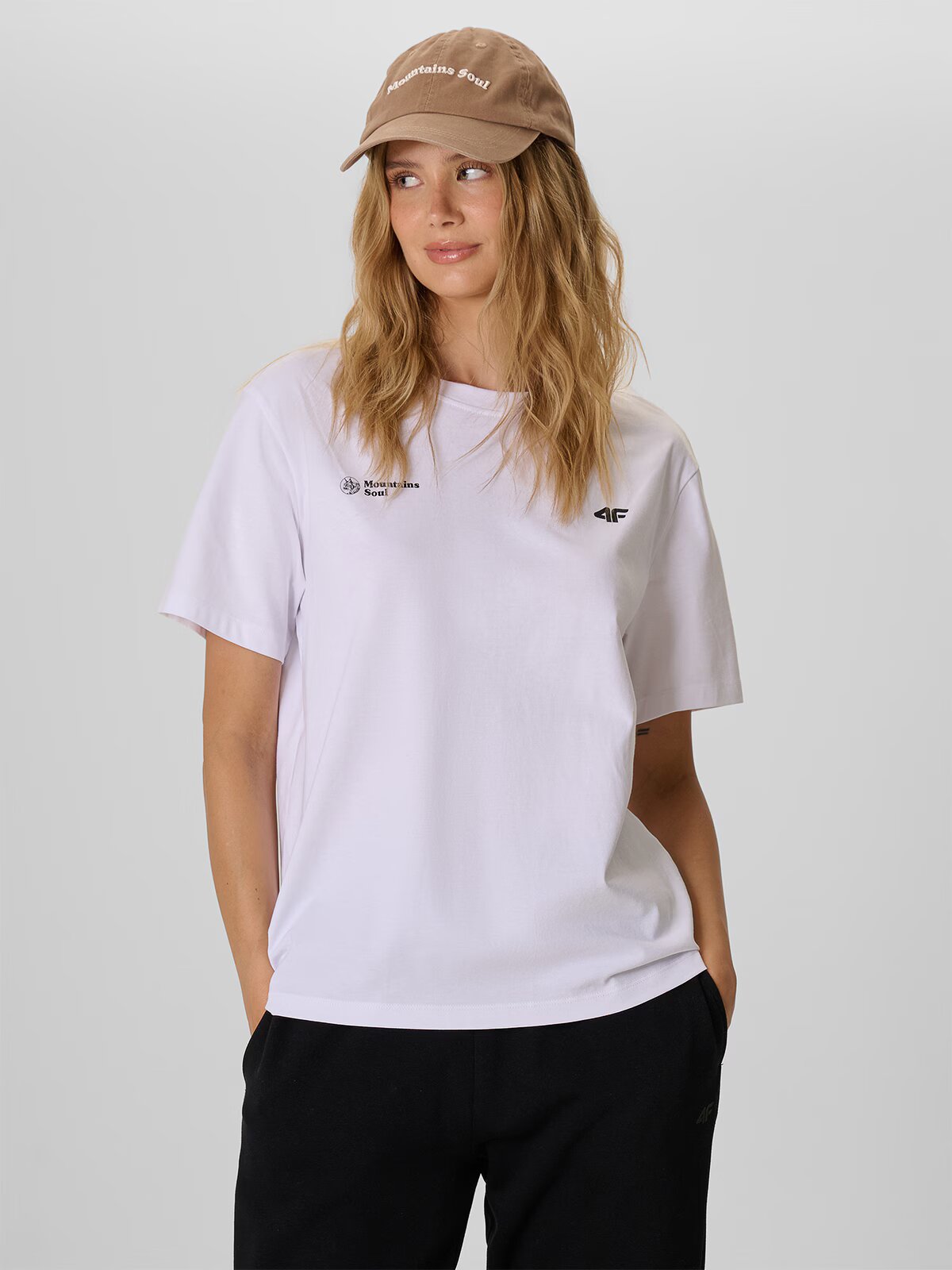 4F Tricou loose cu imprimeu pentru femei - M