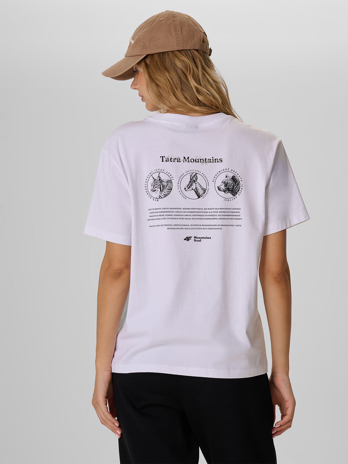 4F Tricou loose cu imprimeu pentru femei - M