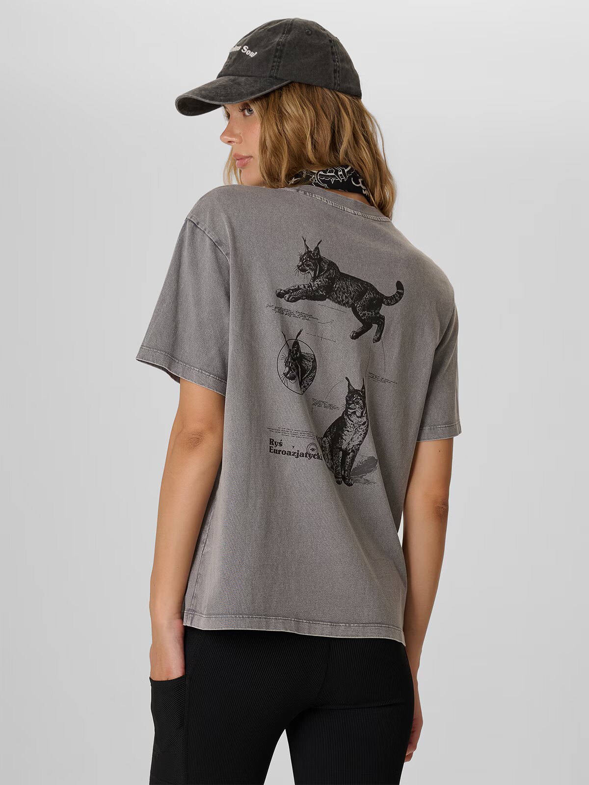 4F Tricou loose cu imprimeu pentru femei - XS