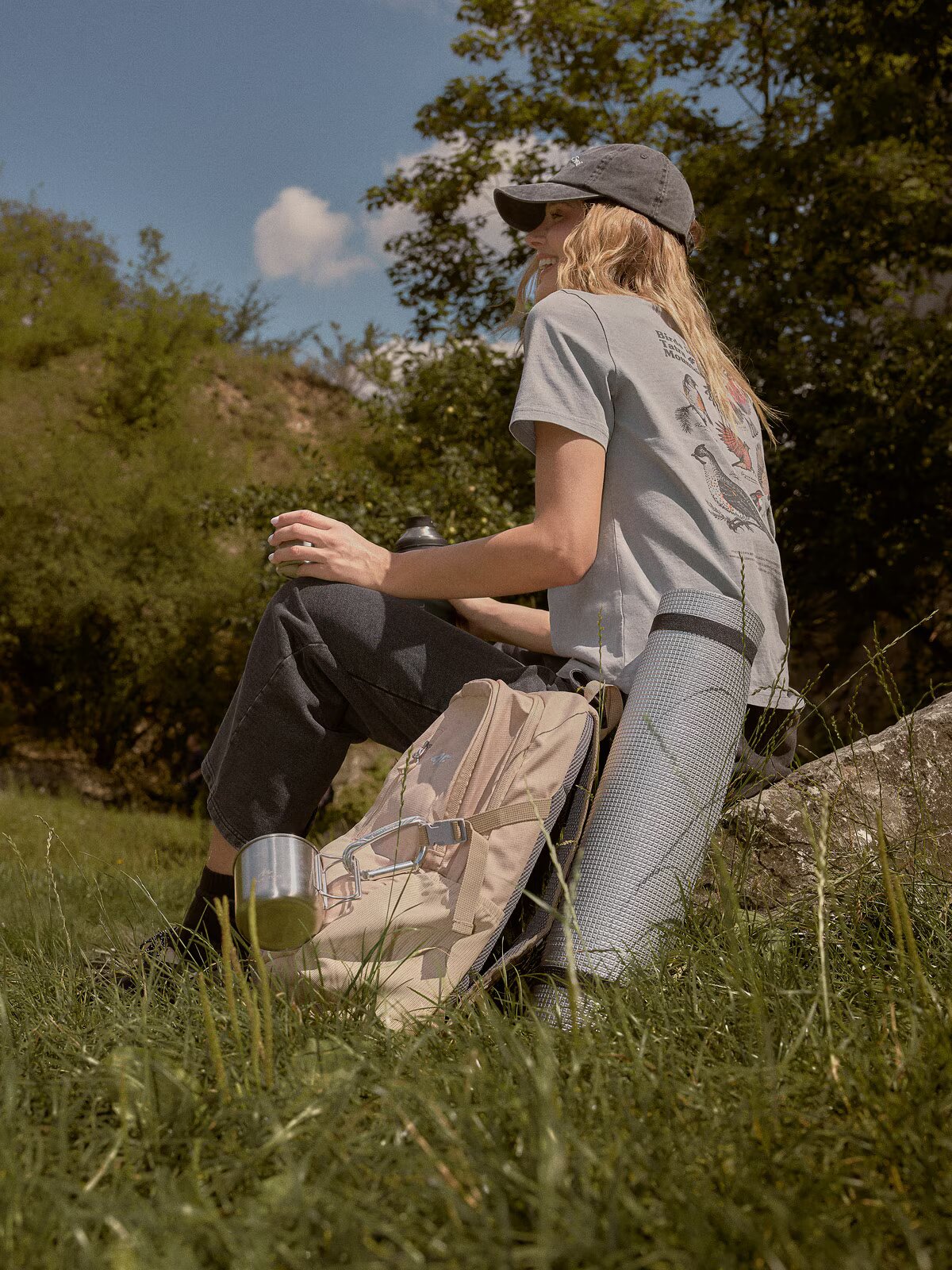 4F Tricou loose cu imprimeu pentru femei - XS