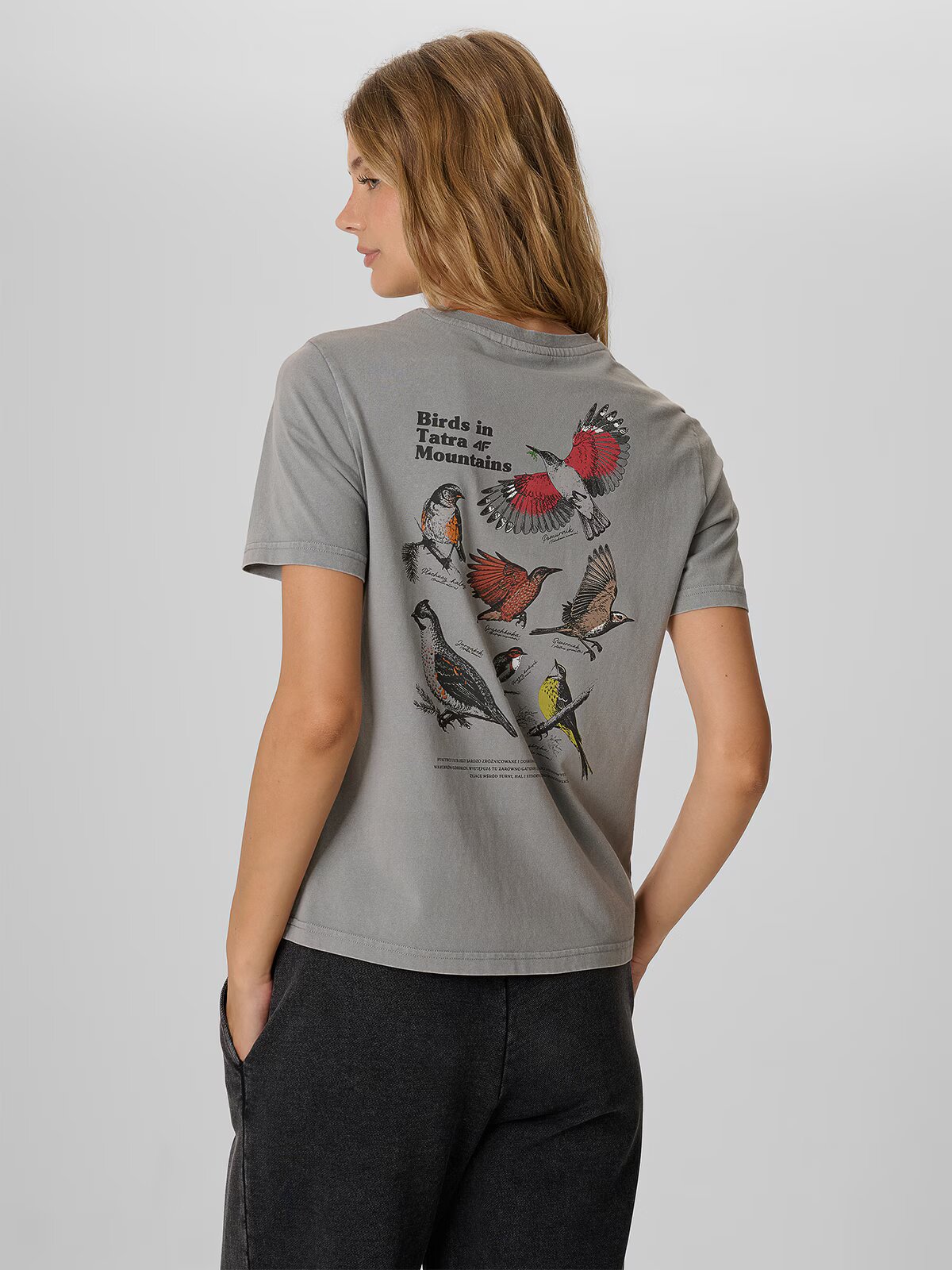 4F Tricou loose cu imprimeu pentru femei - XS