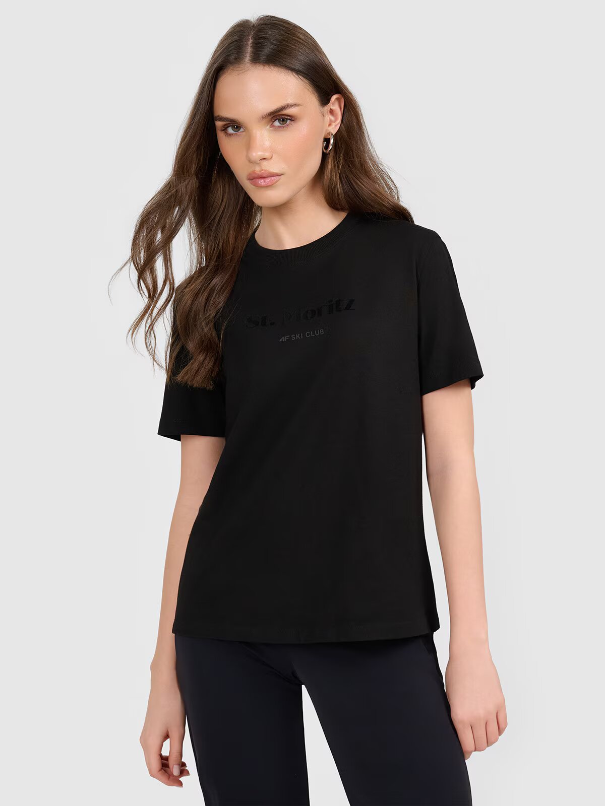 4F Tricou loose cu imprimeu pentru femei - S